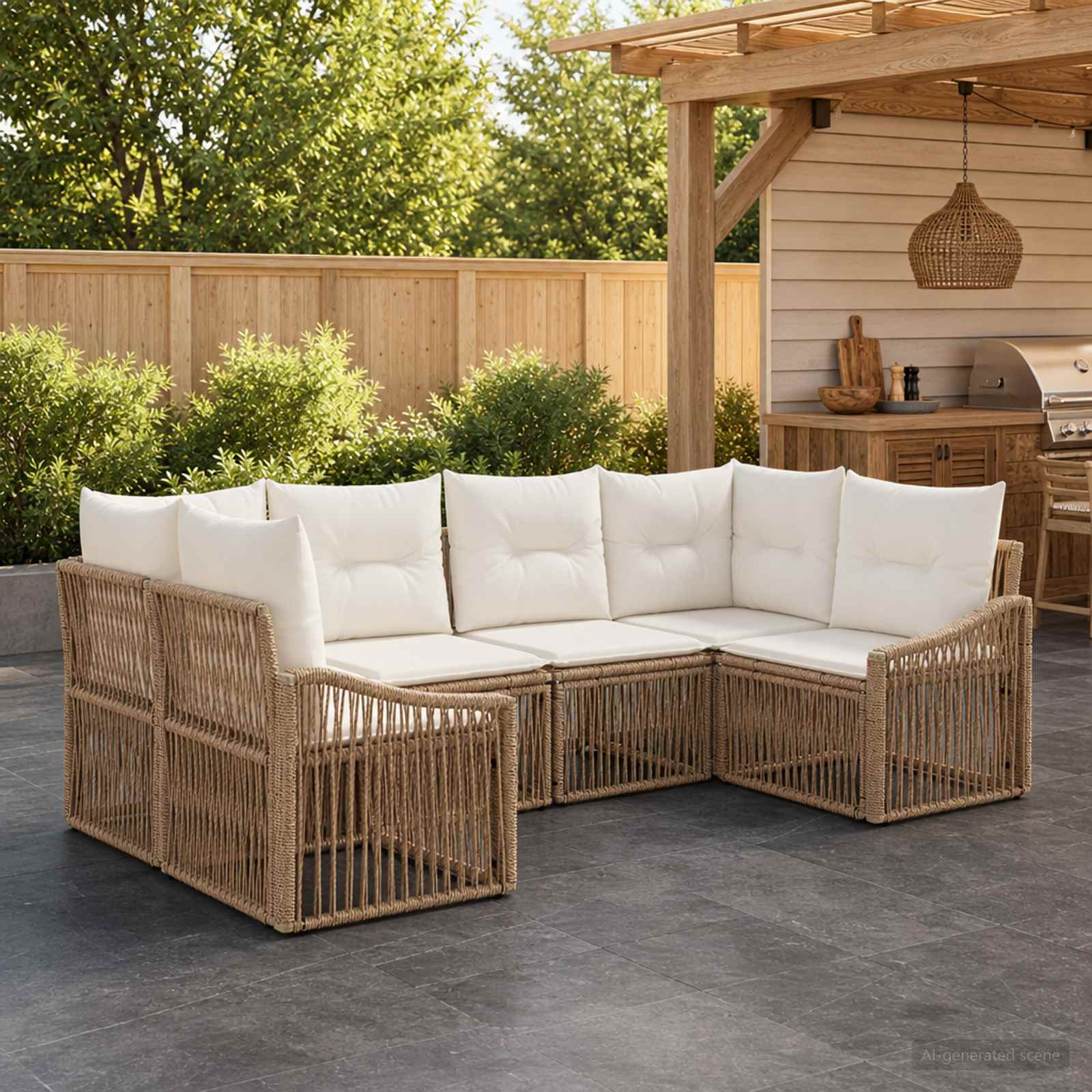 vidaXL Tuinbankenset 6 st 6-Aantal zitplaatsen Zwart poly rattan