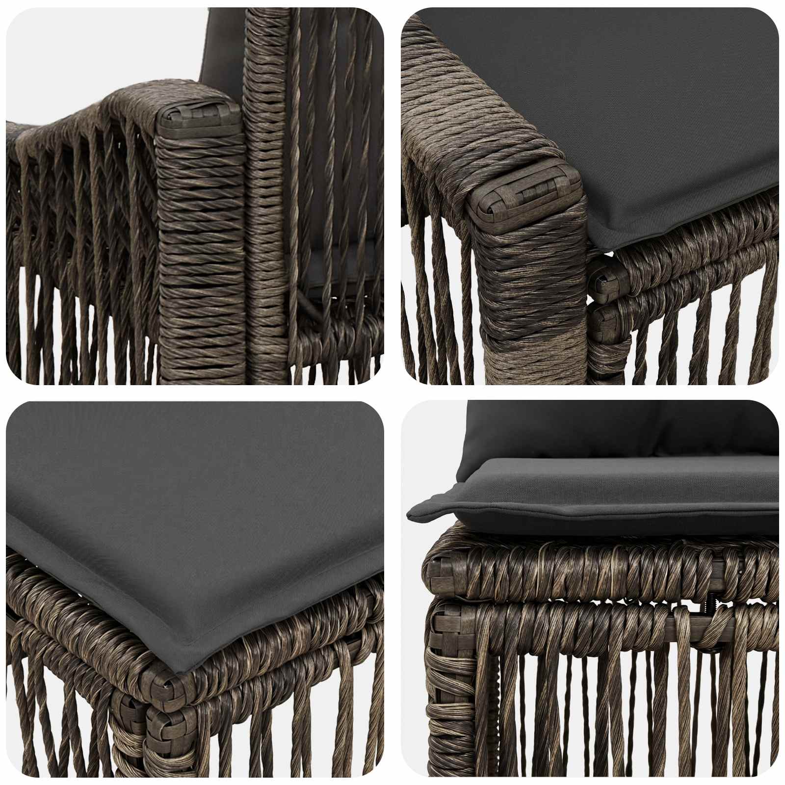 vidaXL Tuinbankenset 7 st 7-Aantal zitplaatsen Zwart poly rattan
