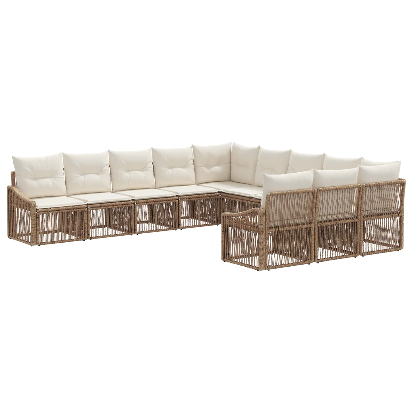 vidaXL Tuinbankenset 12 pcs Zwart poly rattan
