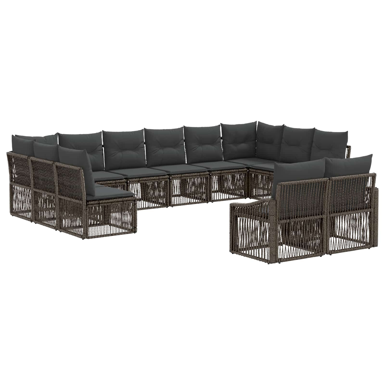 vidaXL Tuinbankenset 13 pcs Zwart poly rattan