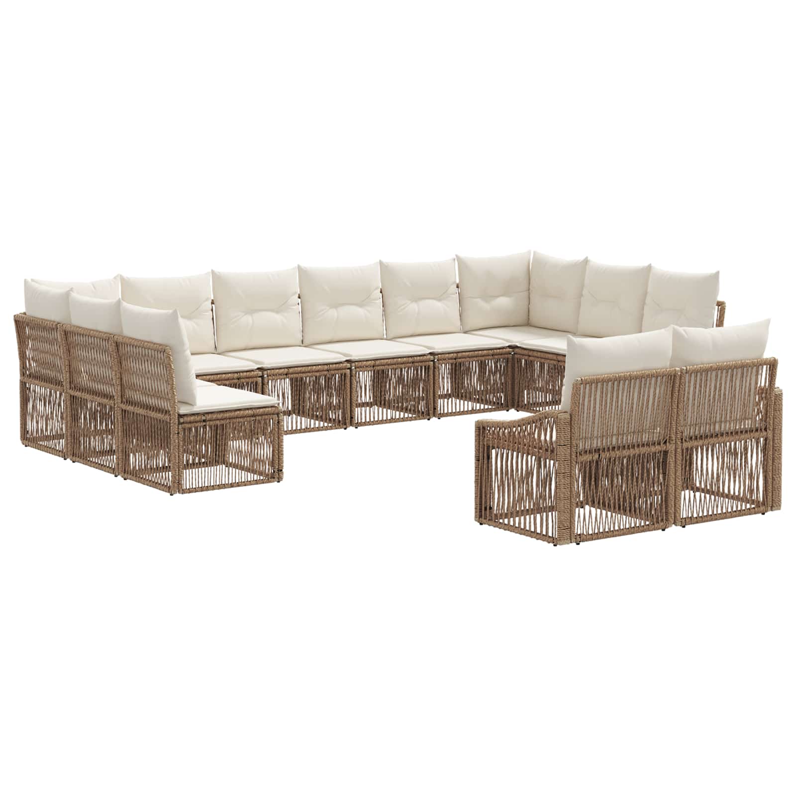 vidaXL Tuinbankenset 13 pcs Zwart poly rattan