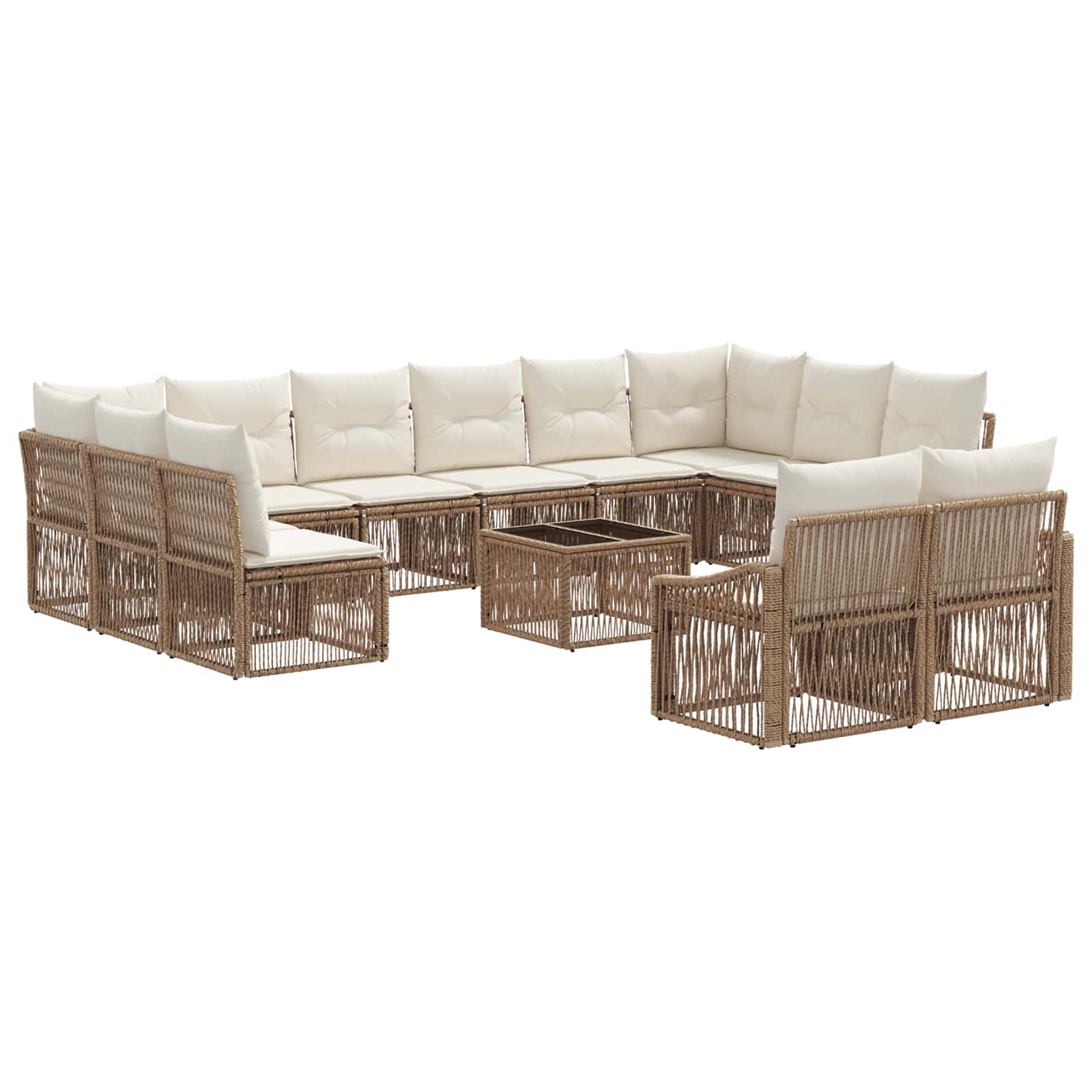 vidaXL Tuinbankenset 13 pcs Zwart poly rattan