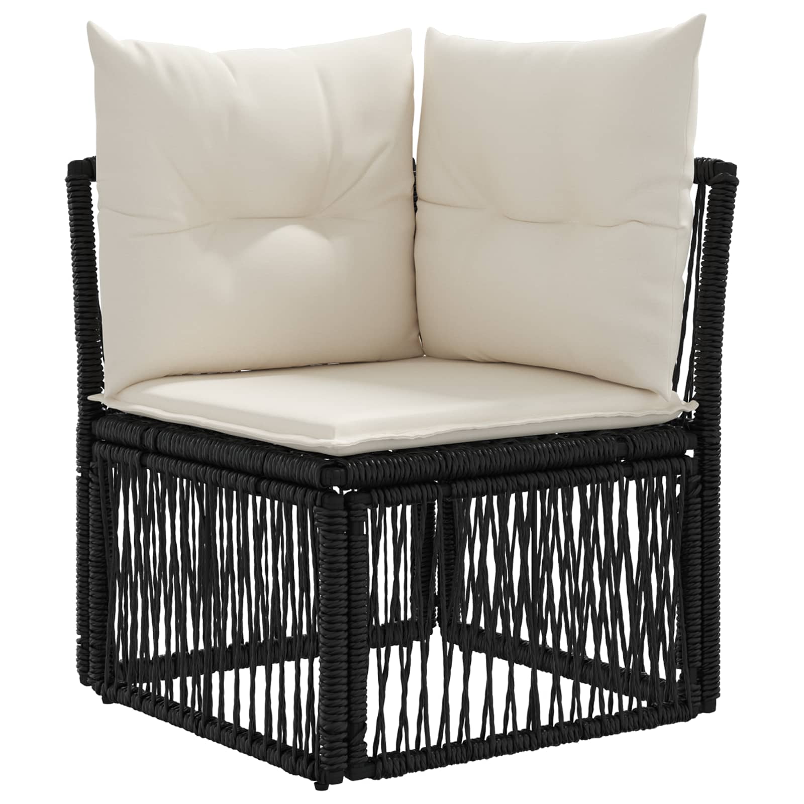 vidaXL Tuinbankenset 14 pcs Zwart poly rattan