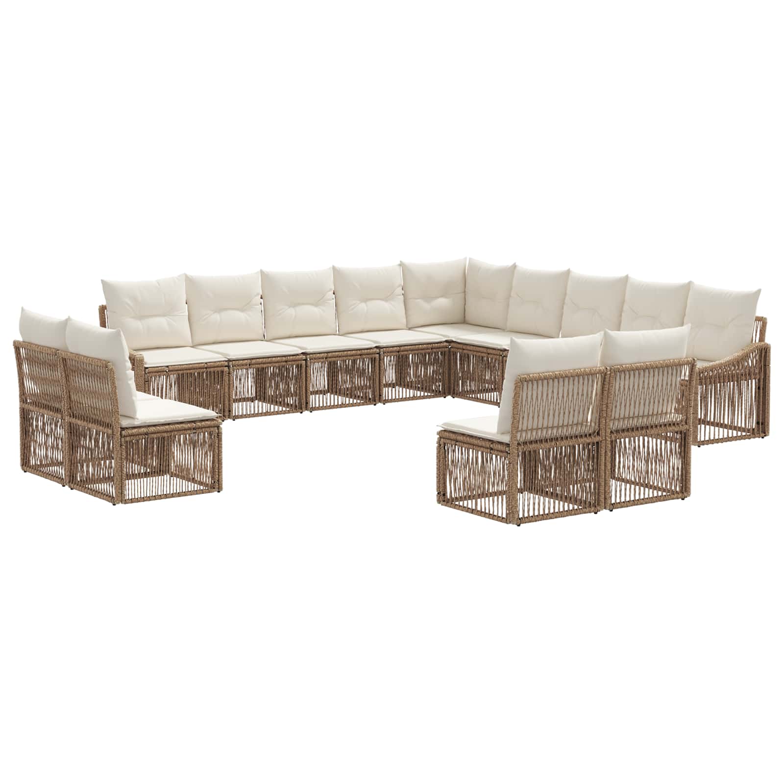 vidaXL Tuinbankenset 14 pcs Zwart poly rattan