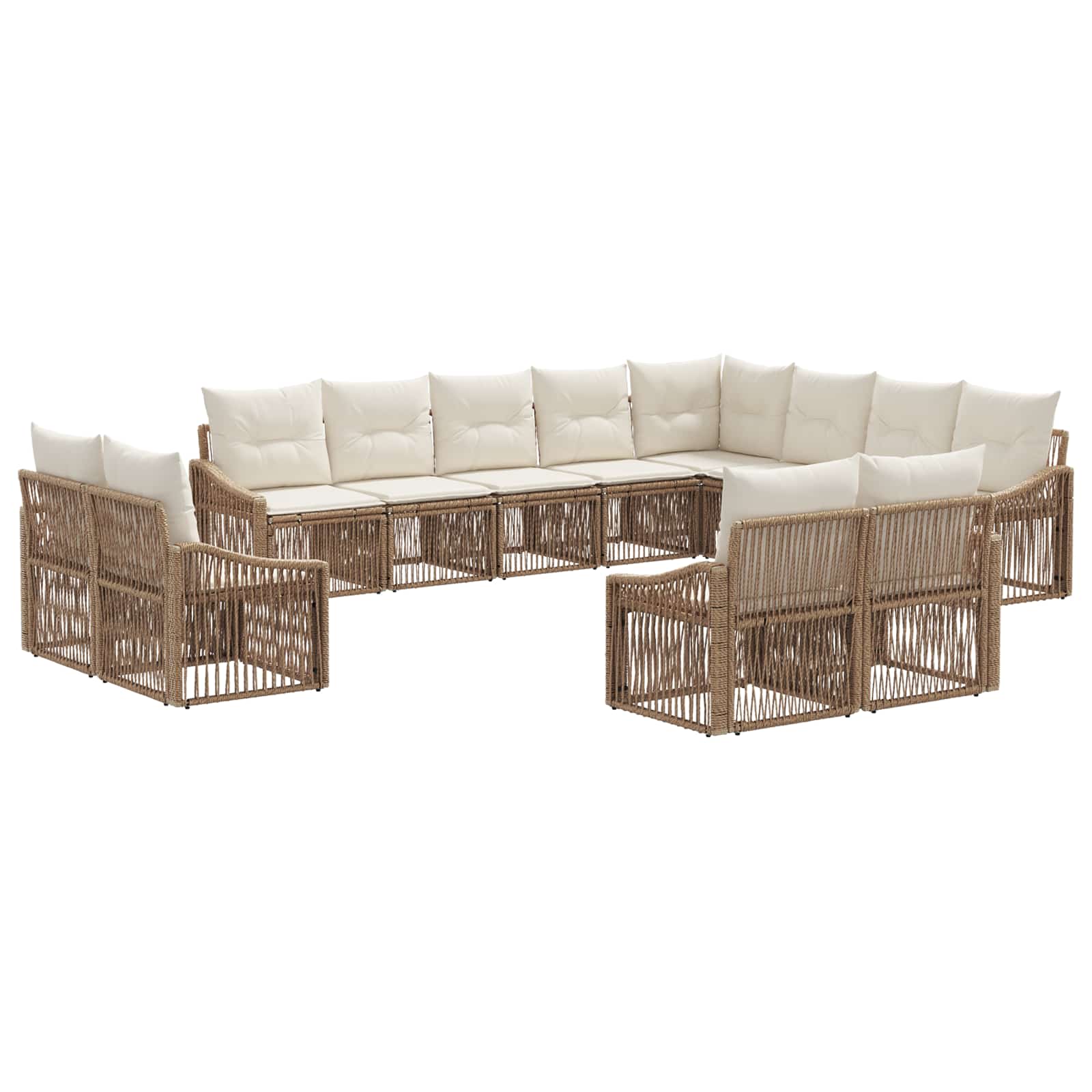 vidaXL Tuinbankenset 13 pcs Zwart poly rattan