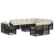 vidaXL Tuinbankenset 13 pcs Zwart poly rattan