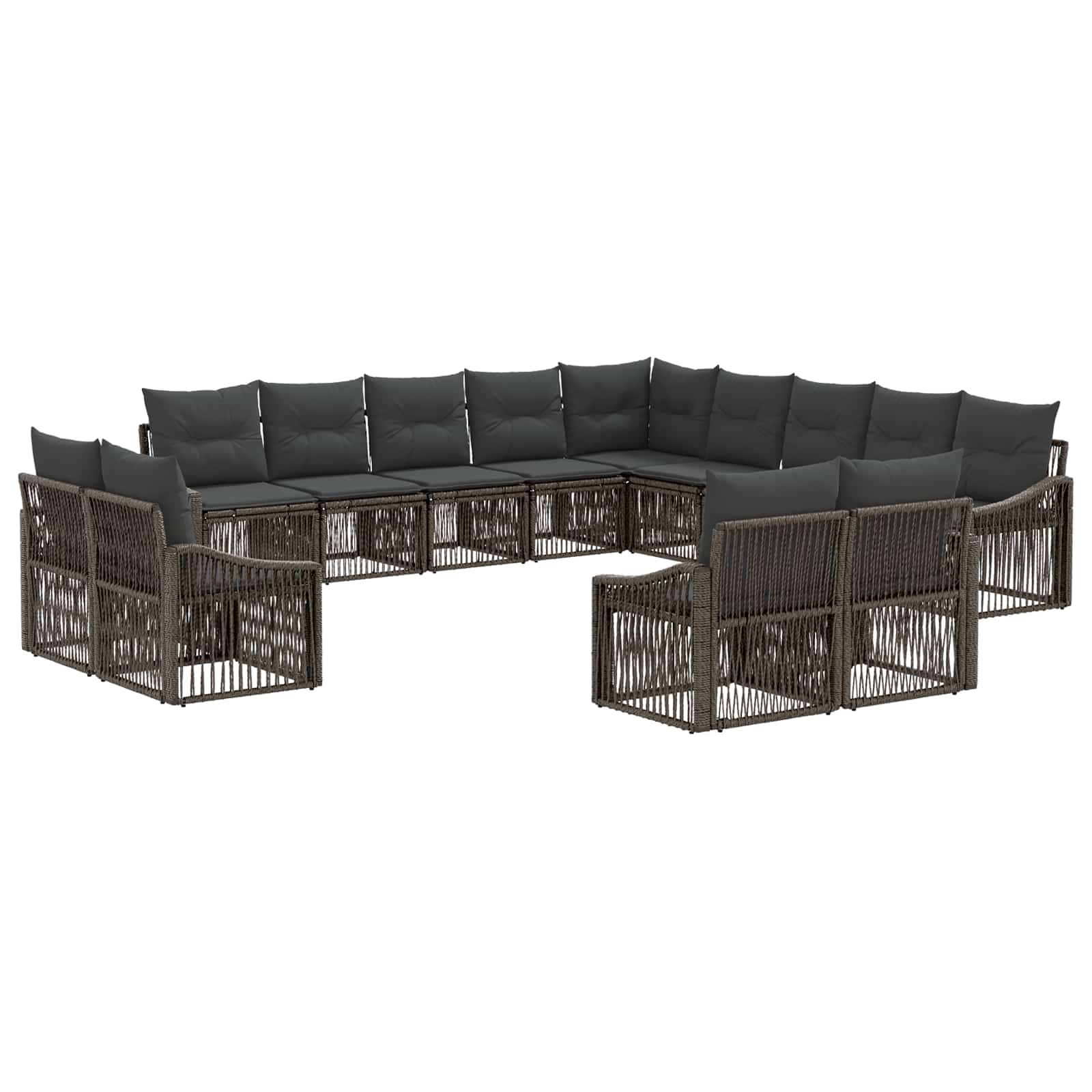 vidaXL Tuinbankenset 14 pcs Zwart poly rattan