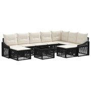 vidaXL Tuinbankenset 10 pcs Zwart poly rattan
