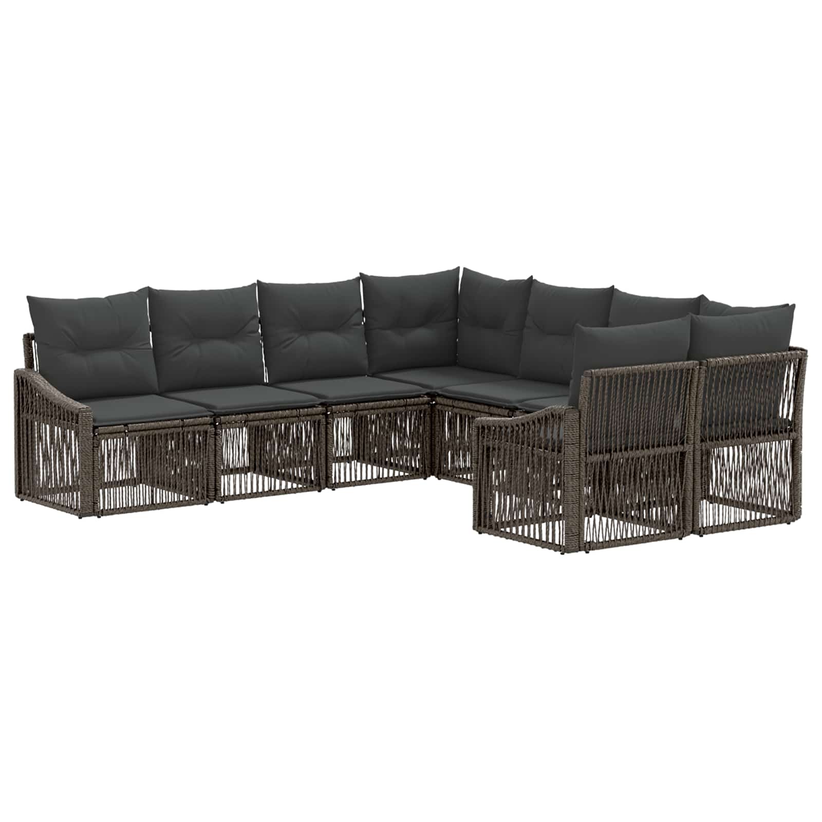 vidaXL Tuinbankenset 8 st 8-Aantal zitplaatsen Zwart poly rattan