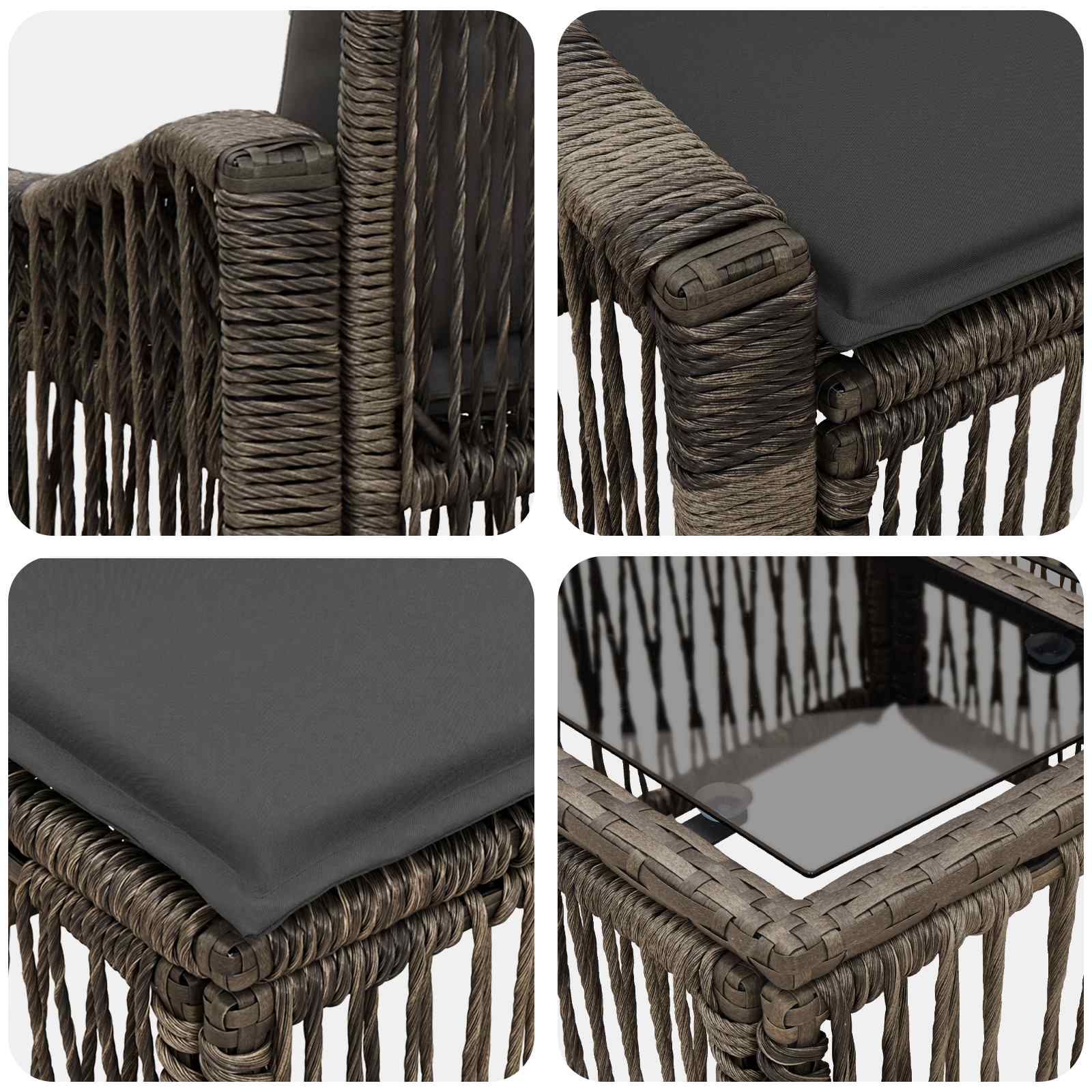 vidaXL Tuinbankenset 11 st Zwart poly rattan