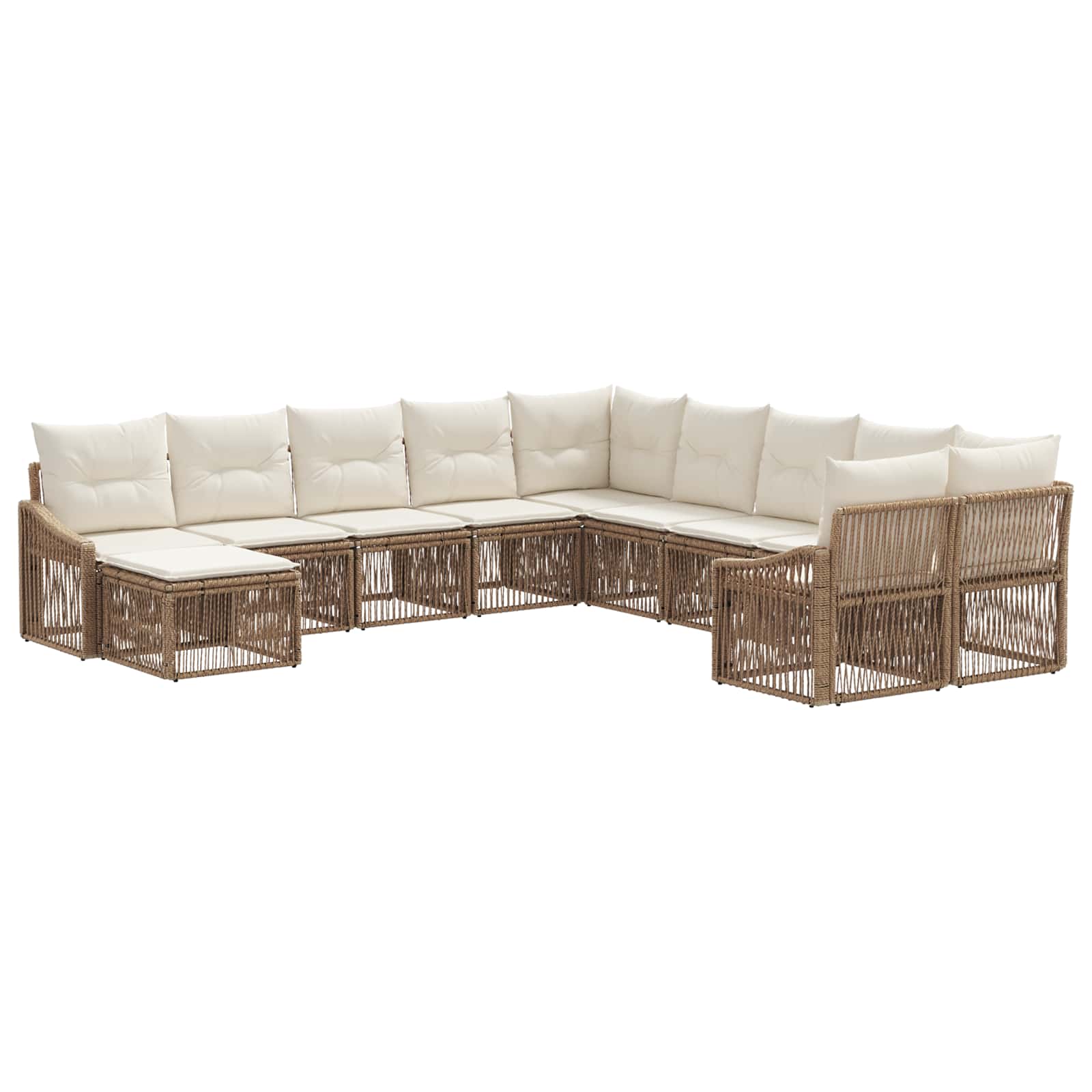 vidaXL Tuinbankenset 12 pcs Zwart poly rattan