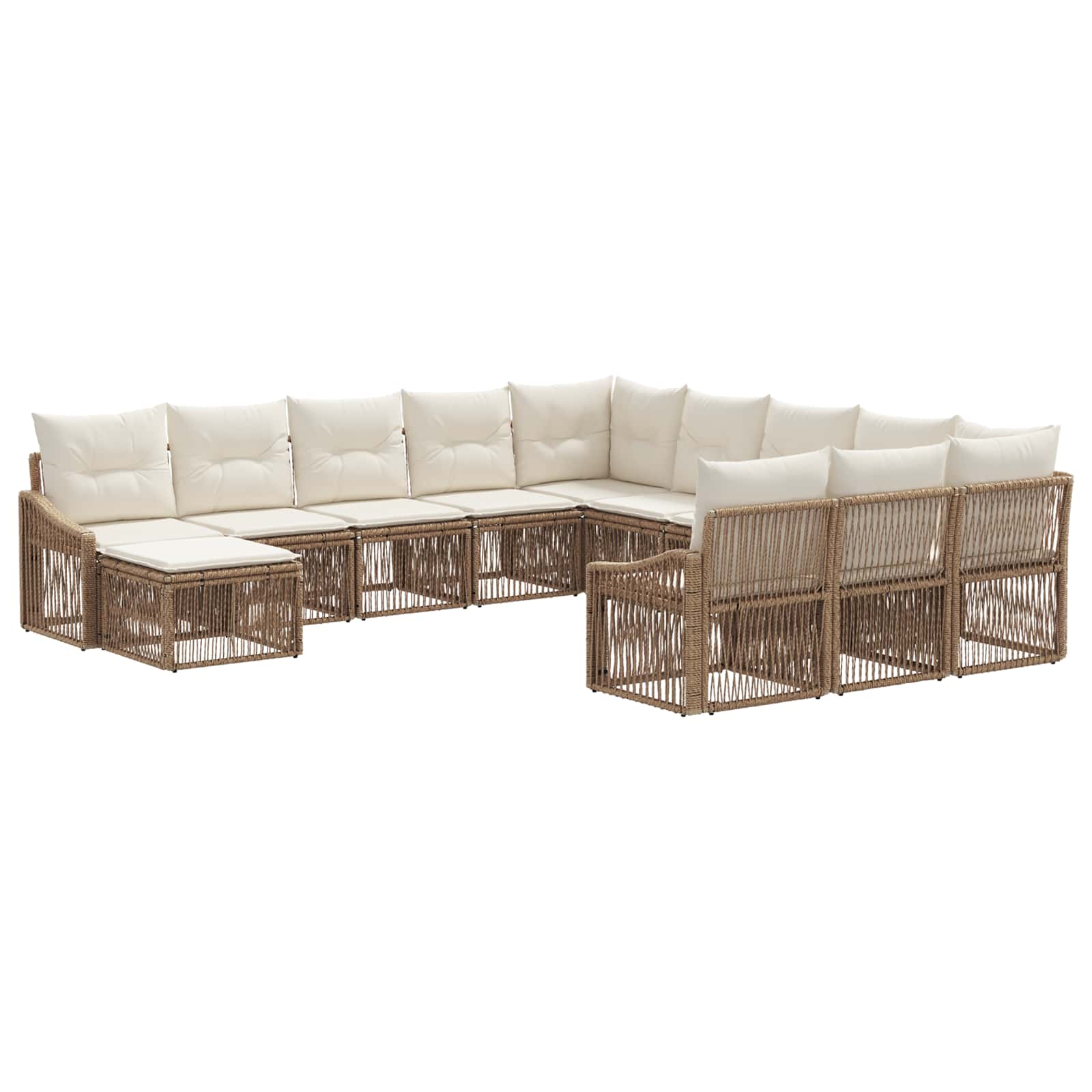 vidaXL Tuinbankenset 13 pcs Zwart poly rattan
