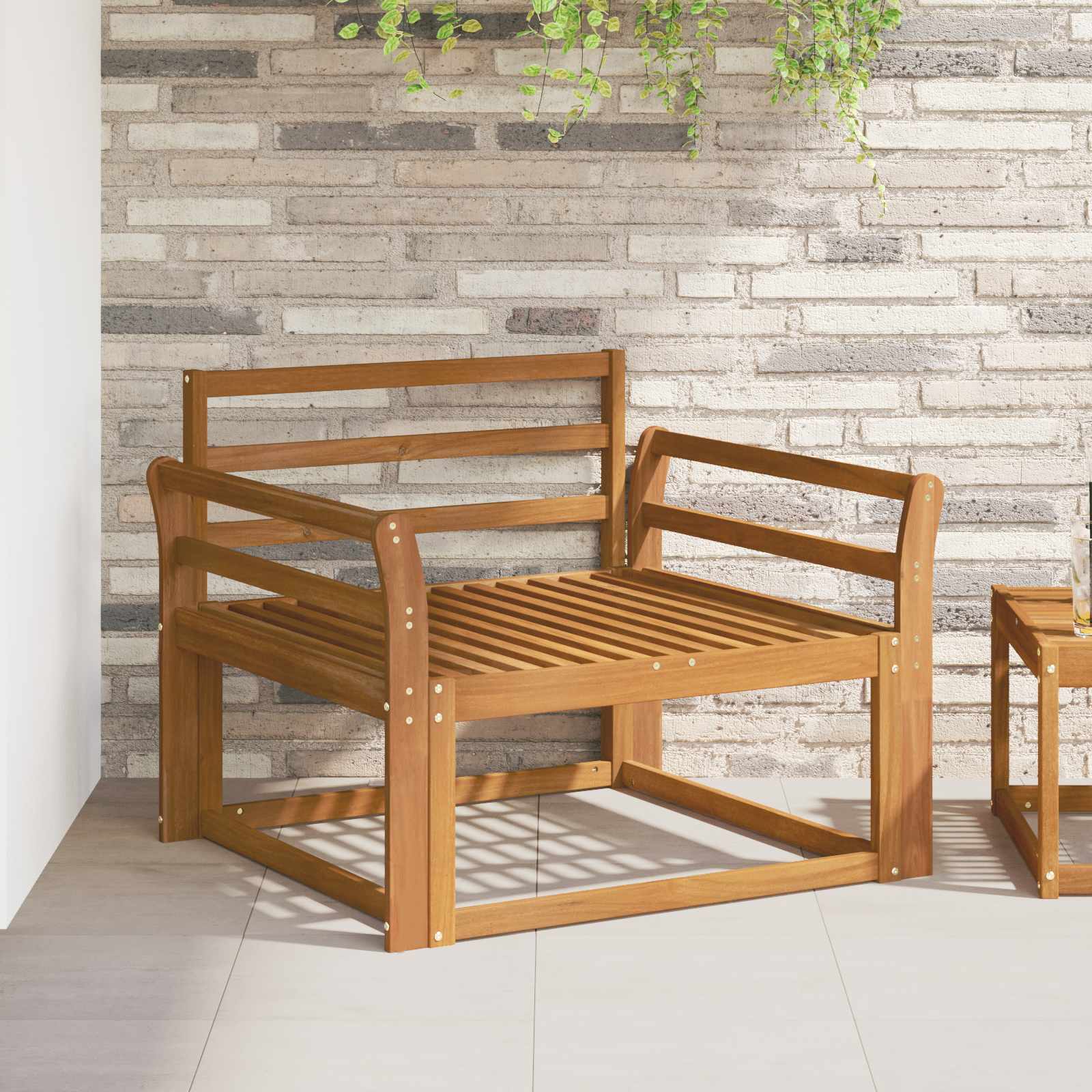vidaXL Buiten Midden Sofa Massief Acaciahout Naturel