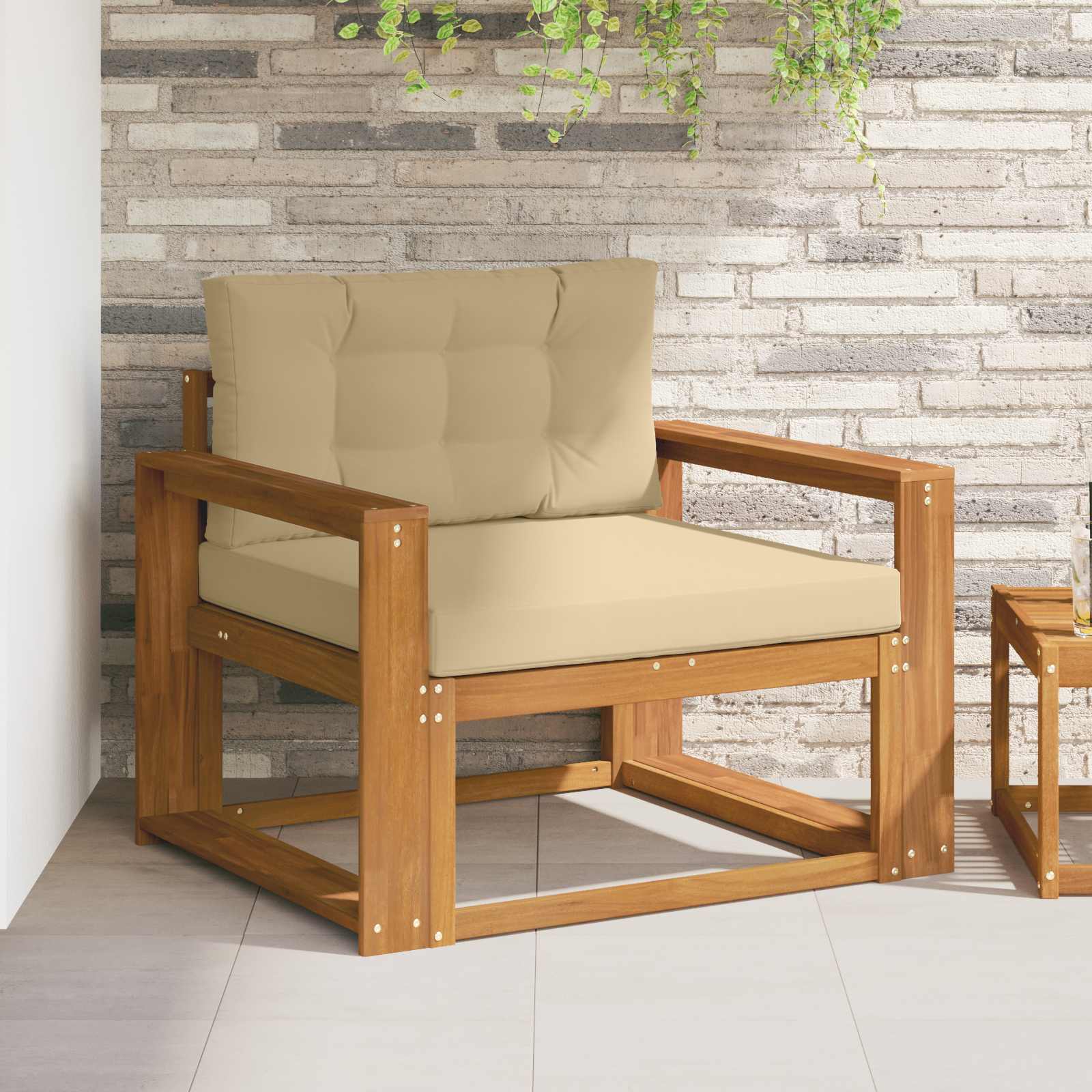 vidaXL Buiten Midden Sofa Massief Acaciahout Naturel