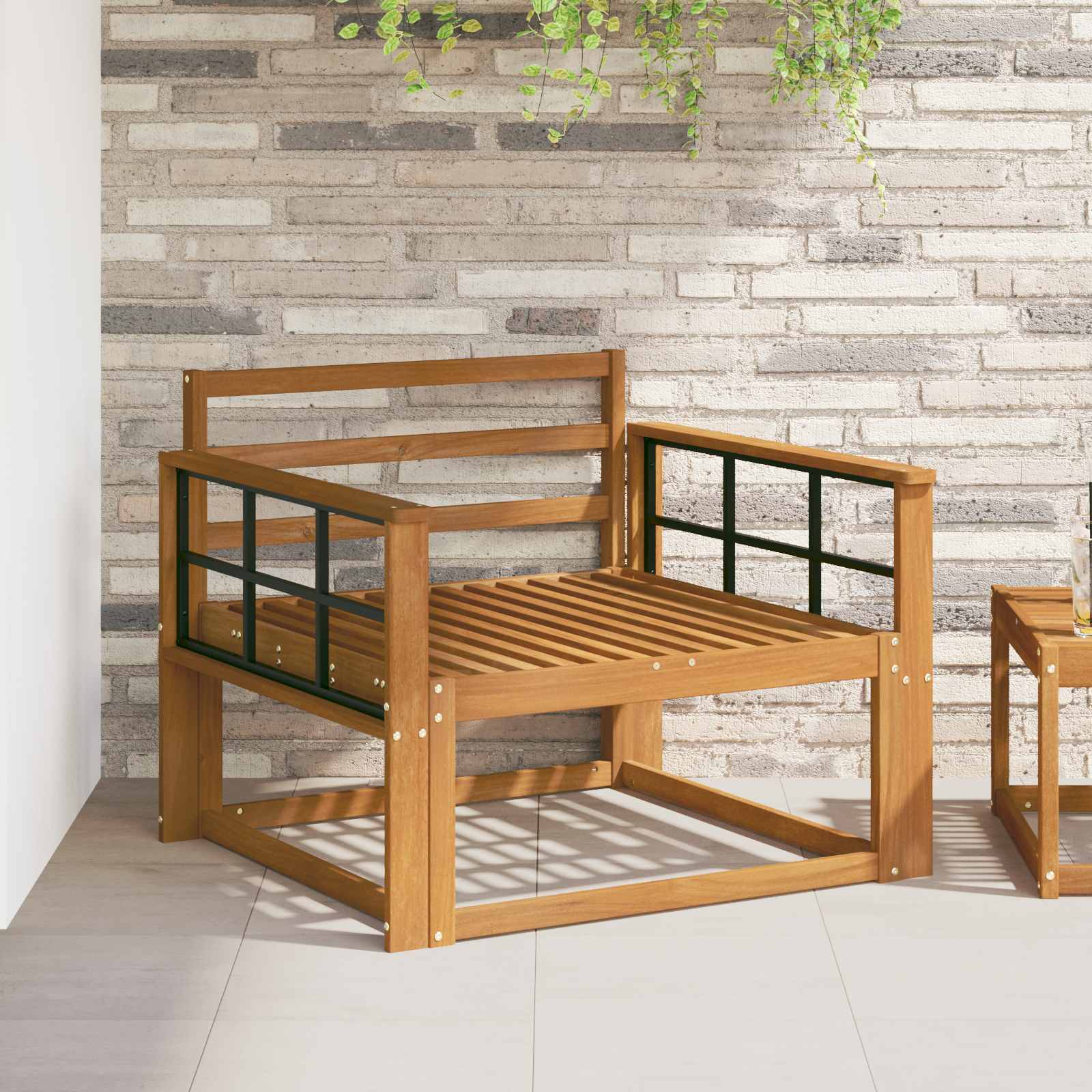 vidaXL Buiten Midden Sofa Massief Acaciahout Naturel