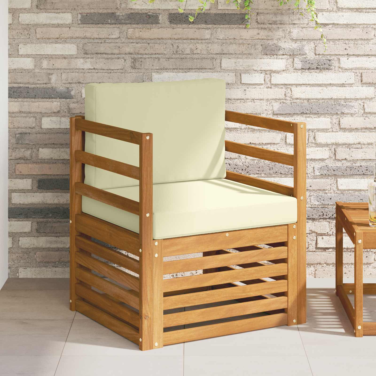 vidaXL Buiten bankenset Naturel 67 x 63 x 73 cm Massief Acaciahout