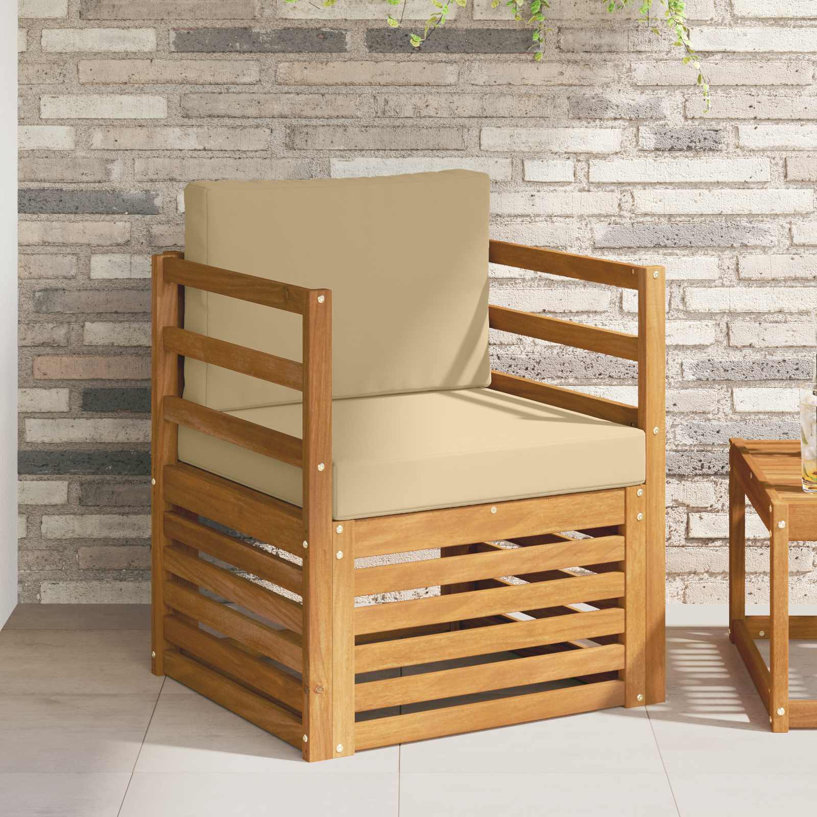 vidaXL Buiten bankenset Naturel 67 x 63 x 73 cm Massief Acaciahout