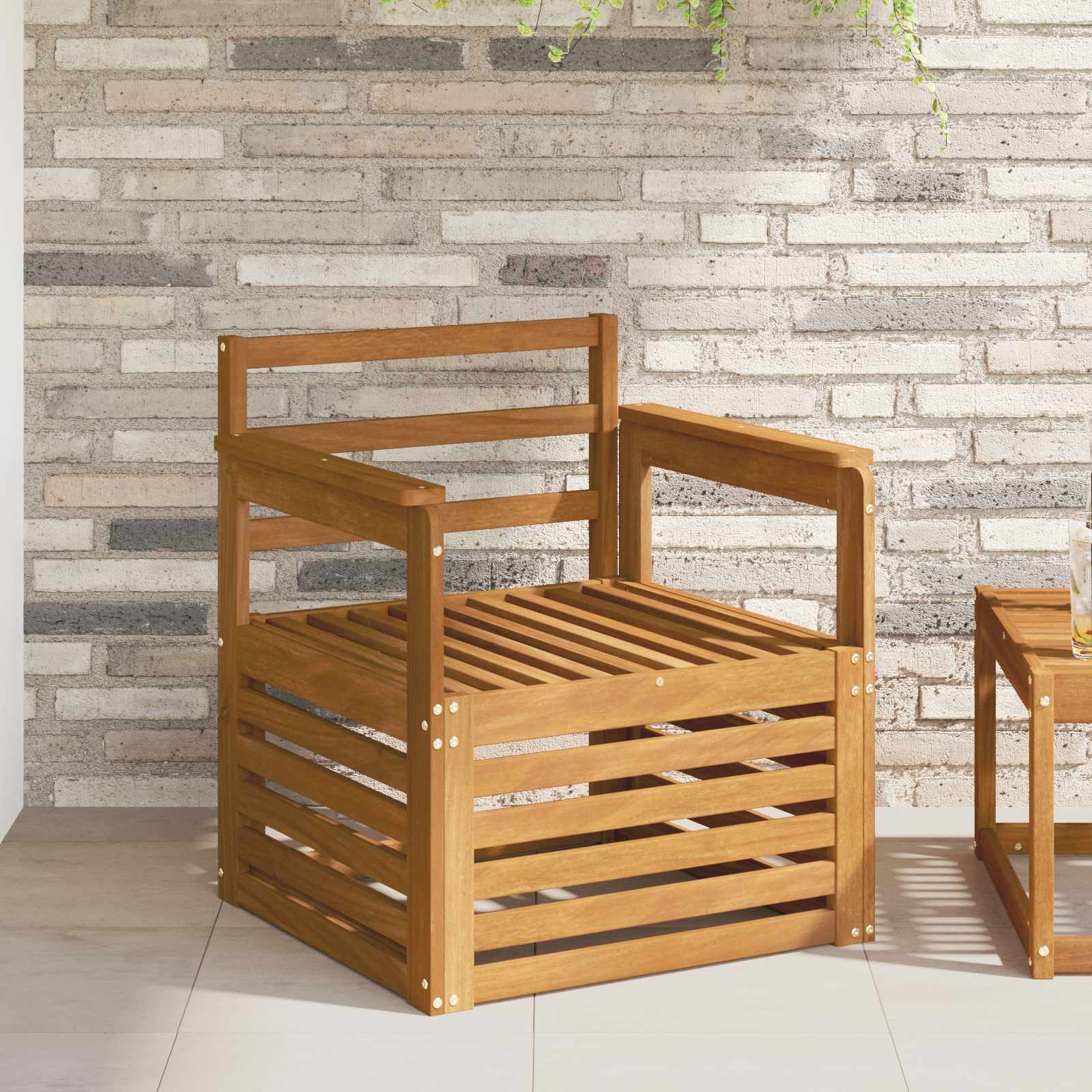 vidaXL Buiten bankenset Naturel 67 x 63 x 73 cm Massief Acaciahout