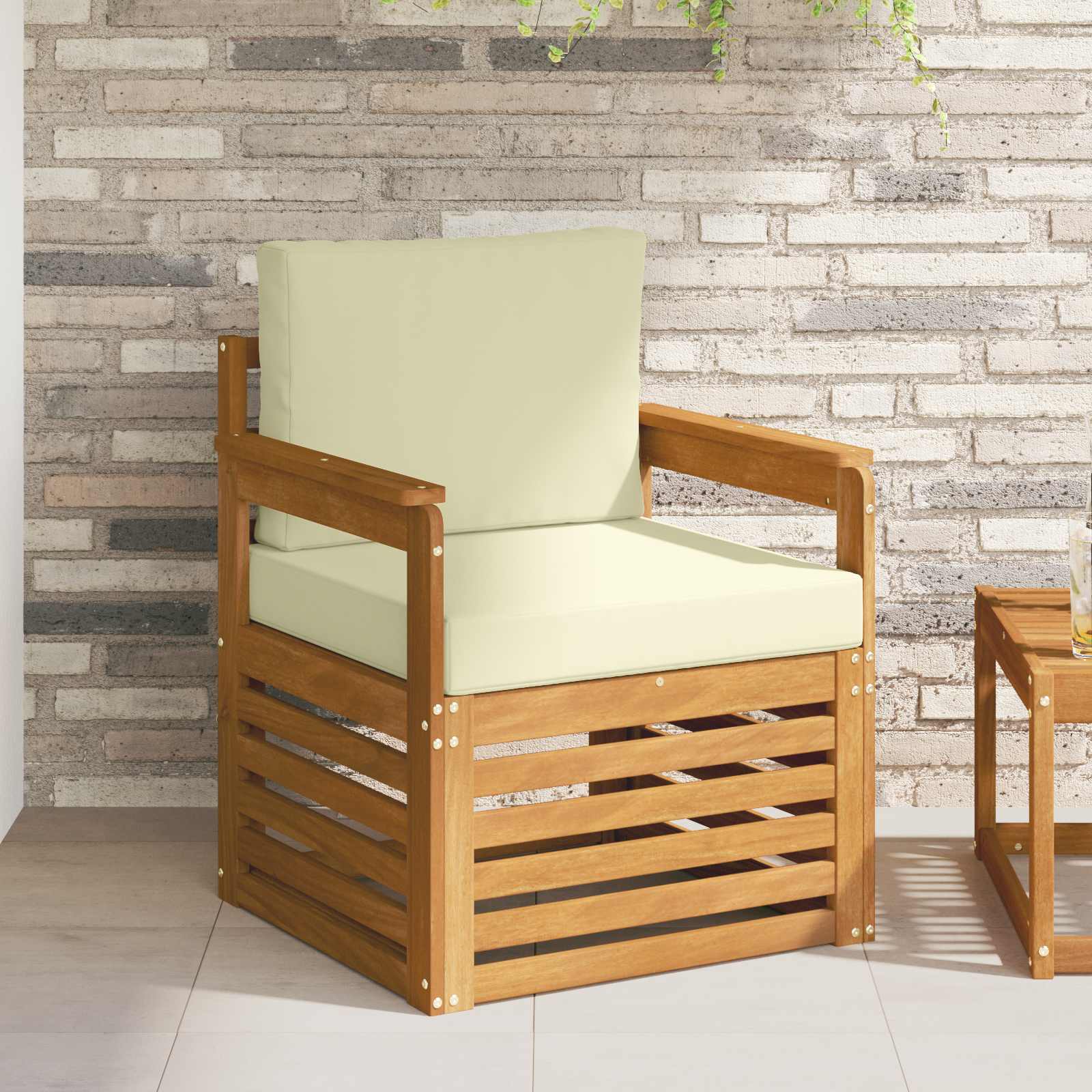 vidaXL Buiten bankenset Naturel 67 x 63 x 73 cm Massief Acaciahout