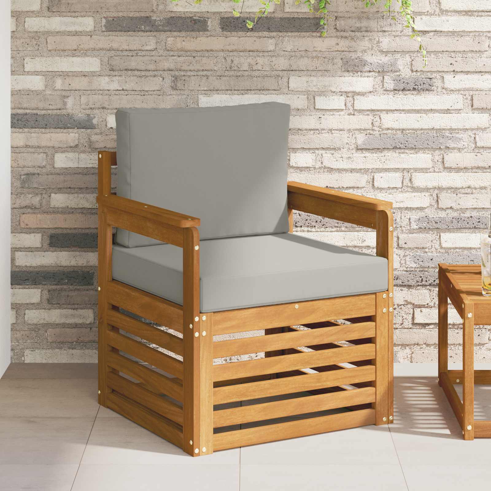 vidaXL Buiten bankenset Naturel 67 x 63 x 73 cm Massief Acaciahout