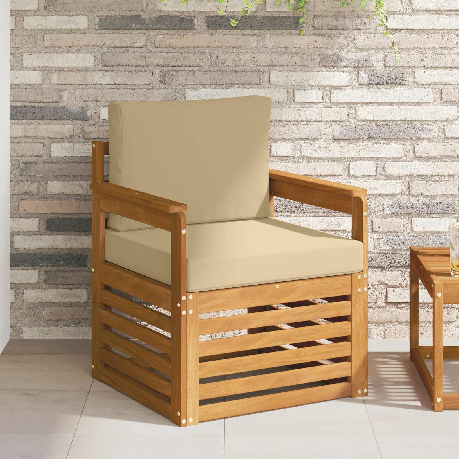 vidaXL Buiten bankenset Naturel 67 x 63 x 73 cm Massief Acaciahout