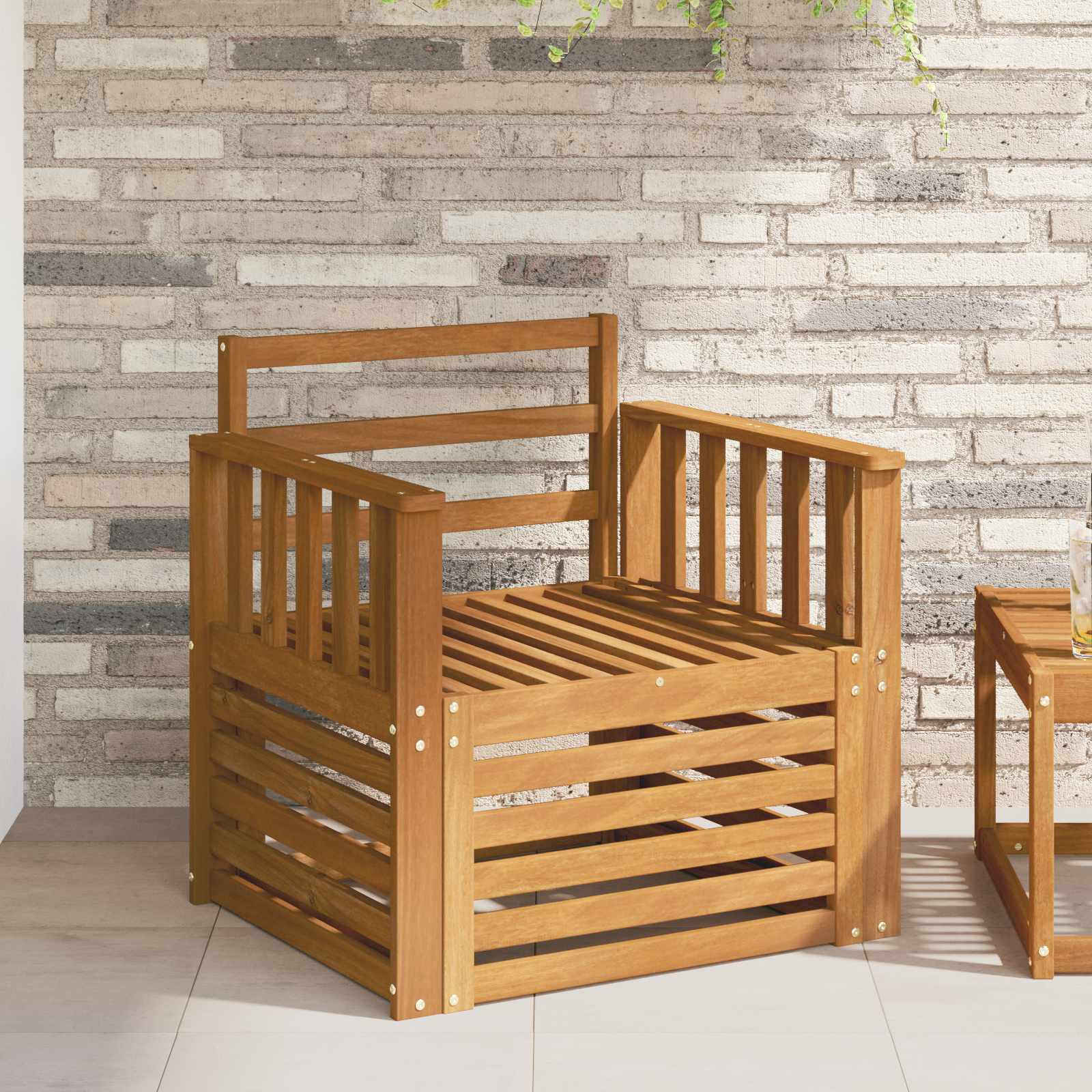 vidaXL Buiten bankenset Naturel 67 x 63 x 73 cm Massief Acaciahout