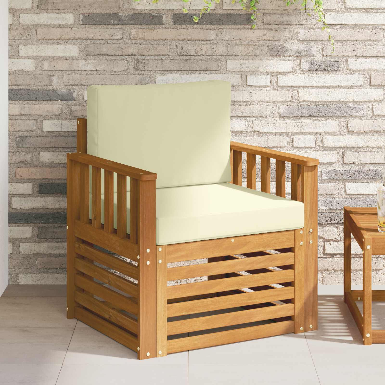 vidaXL Buiten bankenset Naturel 67 x 63 x 73 cm Massief Acaciahout