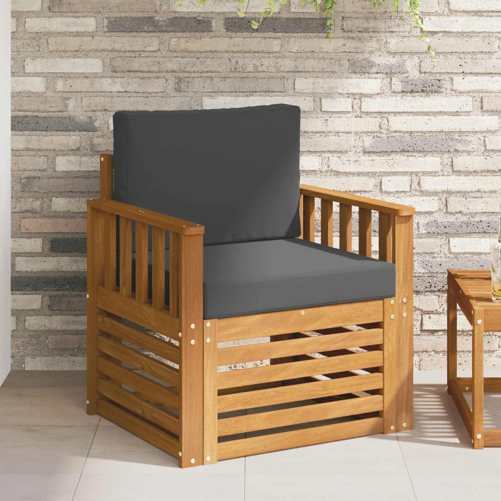 vidaXL Buiten bankenset Naturel 67 x 63 x 73 cm Massief Acaciahout