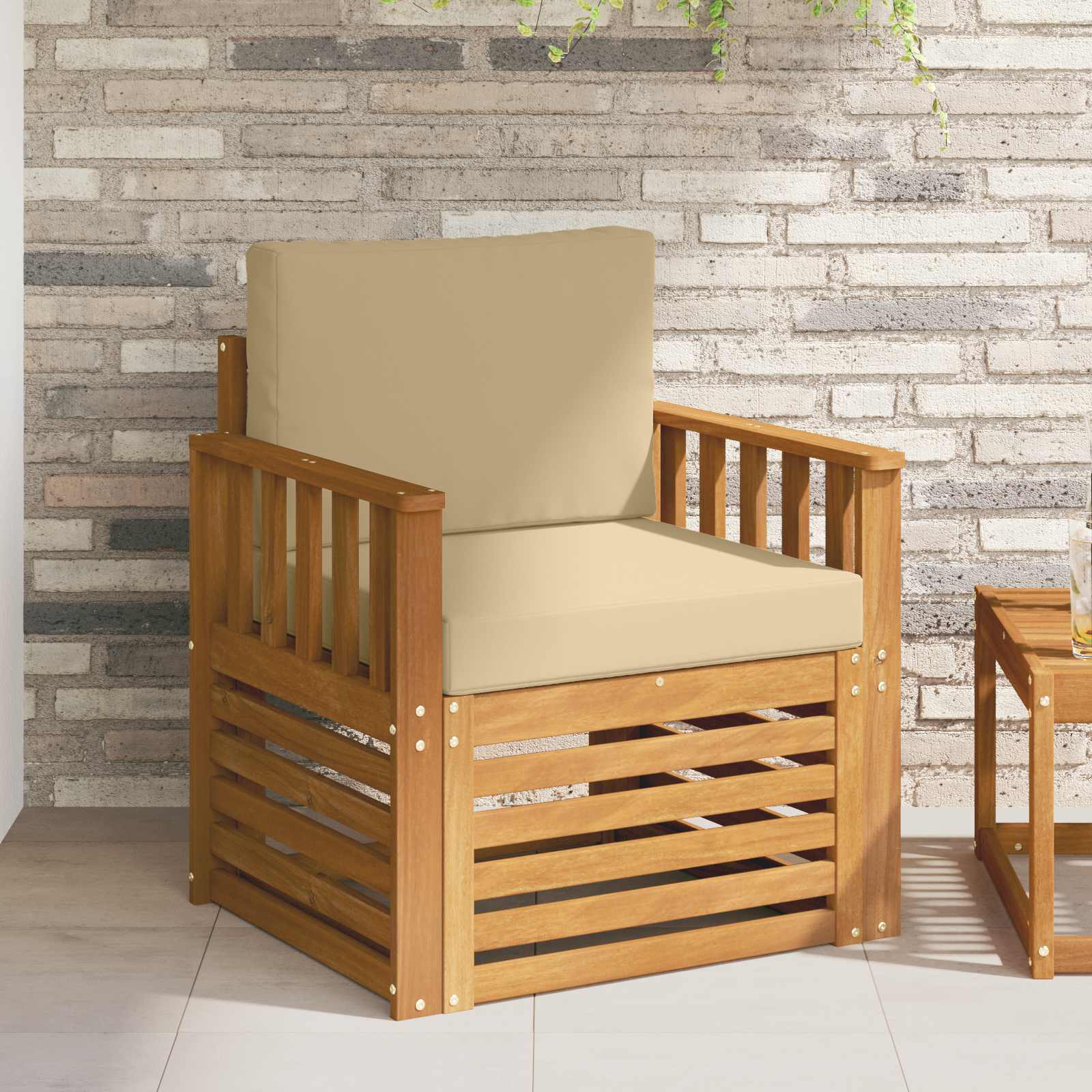 vidaXL Buiten bankenset Naturel 67 x 63 x 73 cm Massief Acaciahout