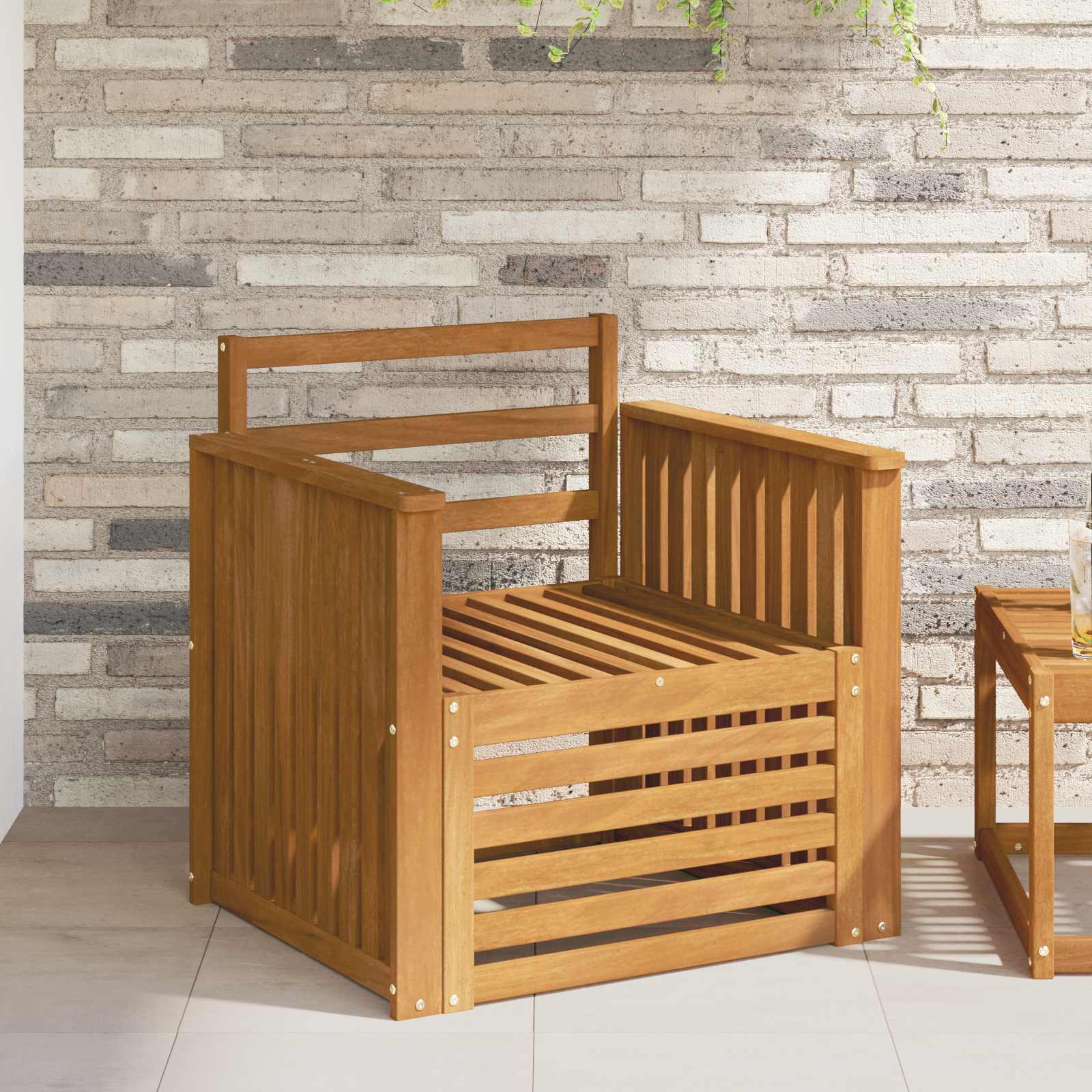 vidaXL Buiten bankenset Naturel 67 x 63 x 73 cm Massief Acaciahout