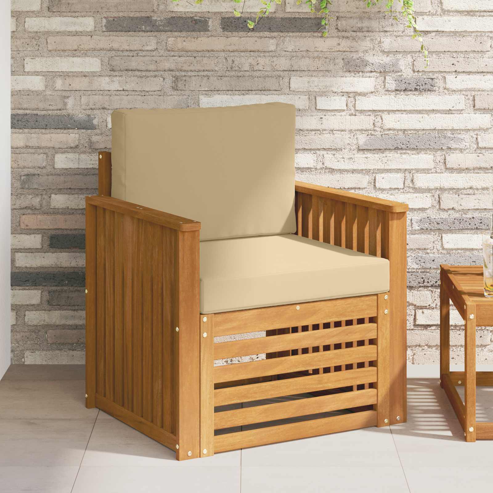 vidaXL Buiten bankenset Naturel 67 x 63 x 73 cm Massief Acaciahout