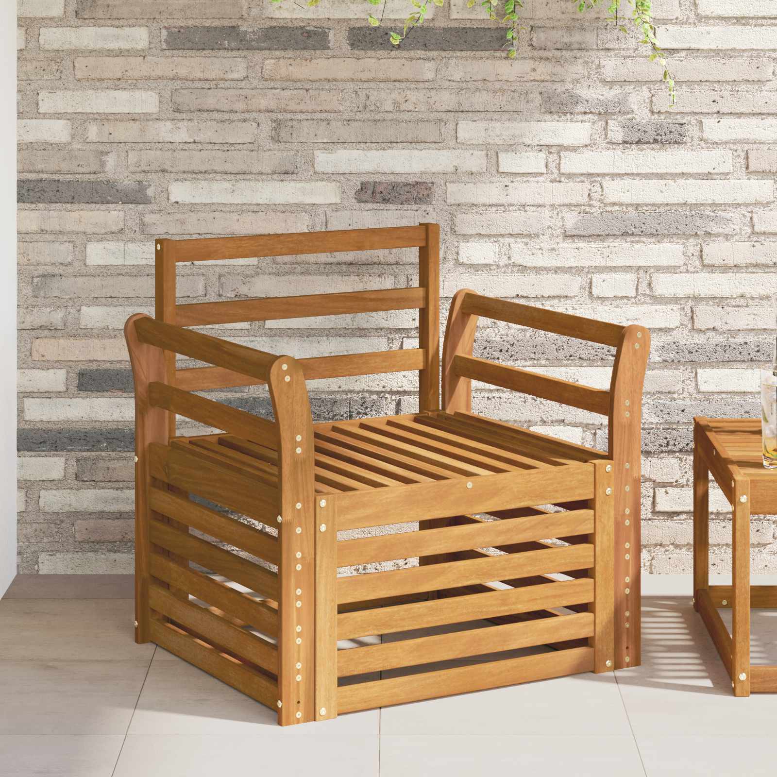 vidaXL Buiten bankenset Naturel 67 x 63 x 73 cm Massief Acaciahout