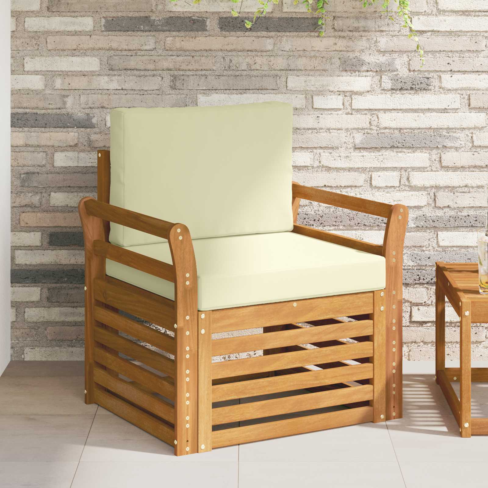 vidaXL Buiten bankenset Naturel 67 x 63 x 73 cm Massief Acaciahout