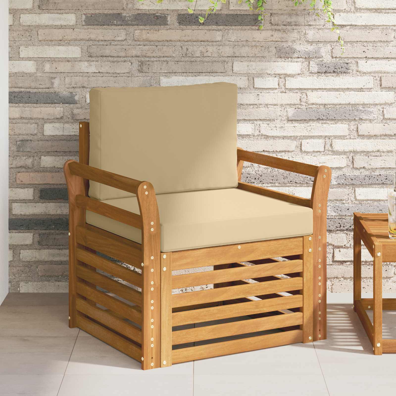 vidaXL Buiten bankenset Naturel 67 x 63 x 73 cm Massief Acaciahout
