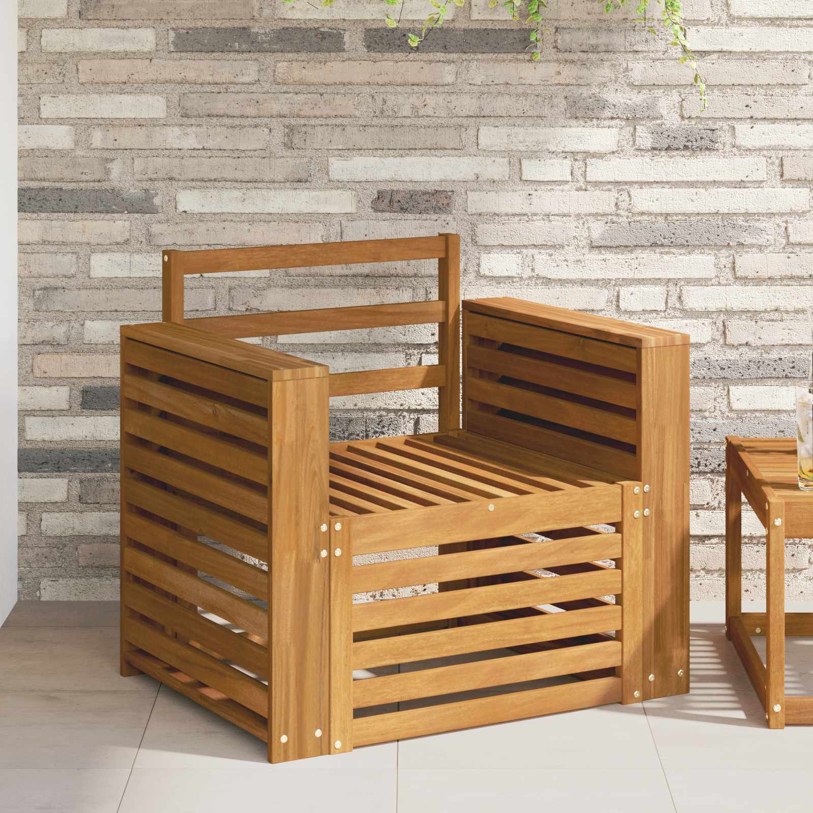 vidaXL Buiten bankenset Naturel 67 x 63 x 73 cm Massief Acaciahout