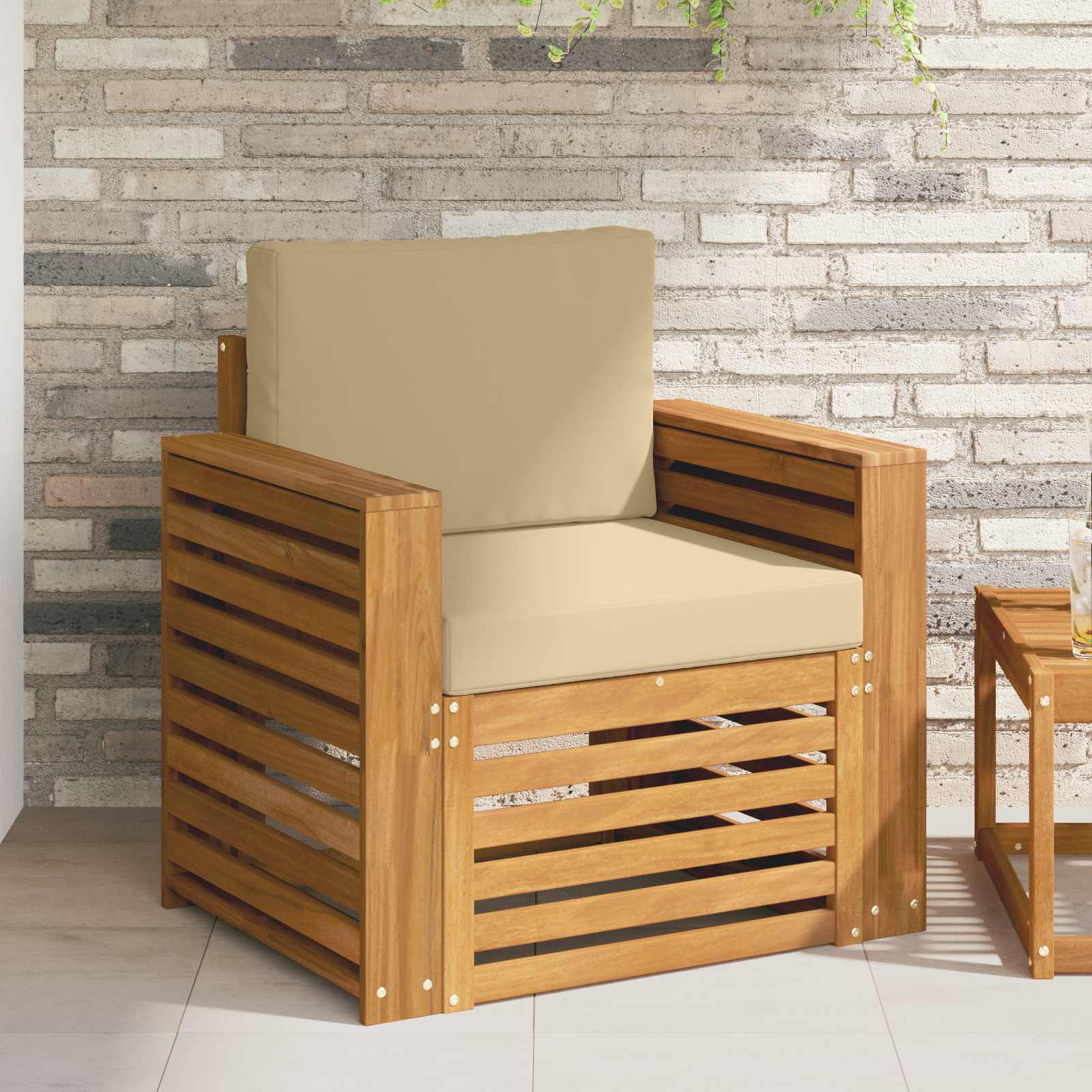 vidaXL Buiten bankenset Naturel 67 x 63 x 73 cm Massief Acaciahout