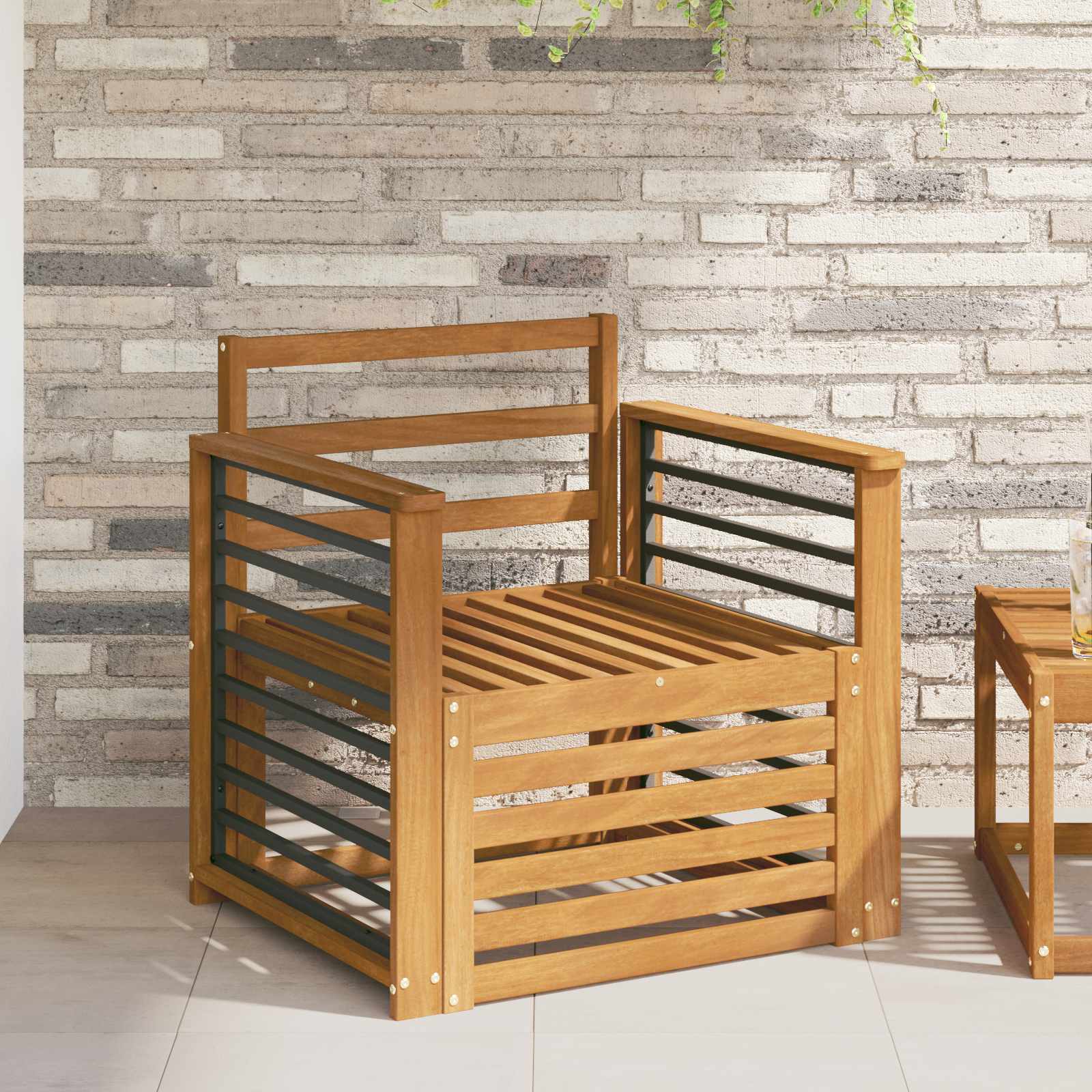 vidaXL Buiten bankenset Naturel 67 x 63 x 73 cm Massief Acaciahout