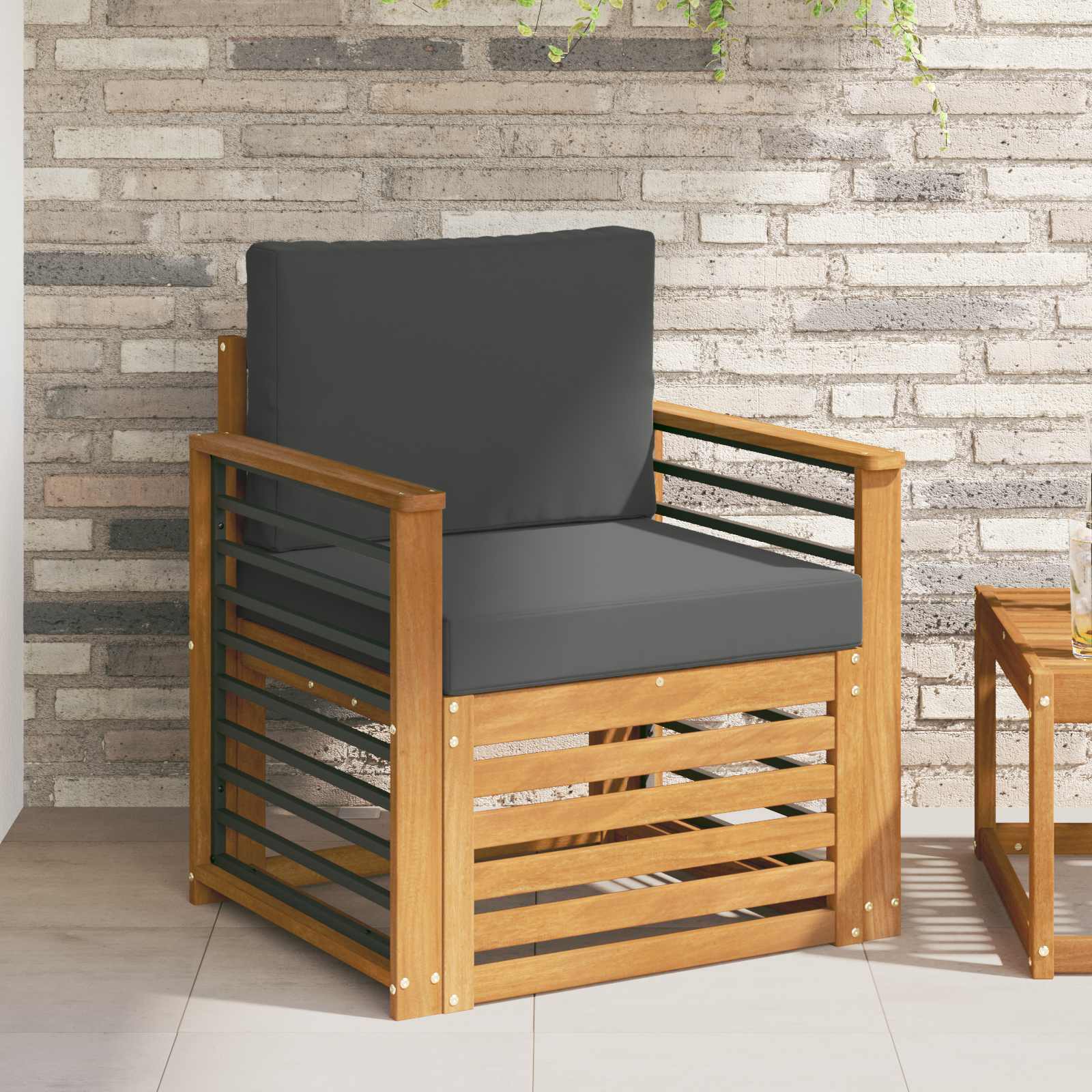 vidaXL Buiten bankenset Naturel 67 x 63 x 73 cm Massief Acaciahout