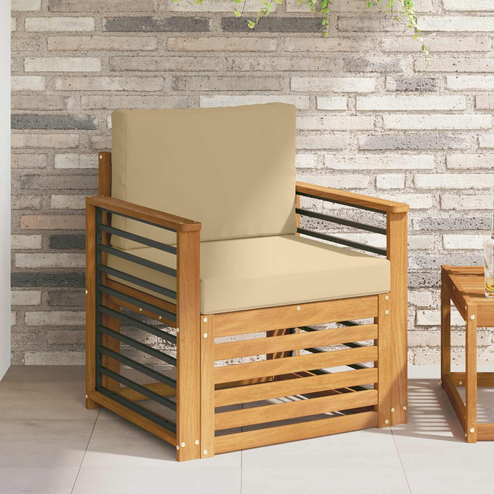 vidaXL Buiten bankenset Naturel 67 x 63 x 73 cm Massief Acaciahout
