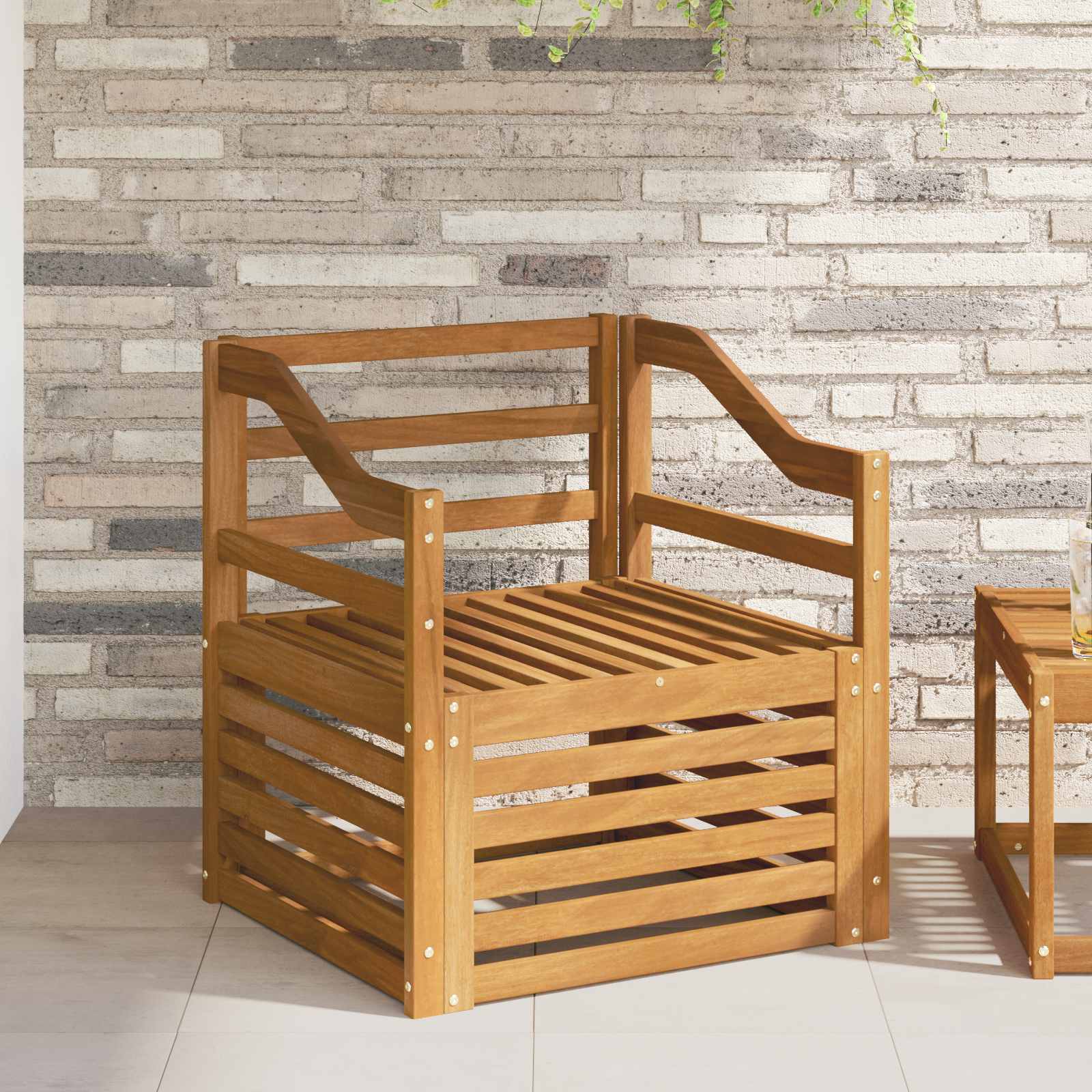 vidaXL Buiten bankenset Naturel 67 x 63 x 73 cm Massief Acaciahout