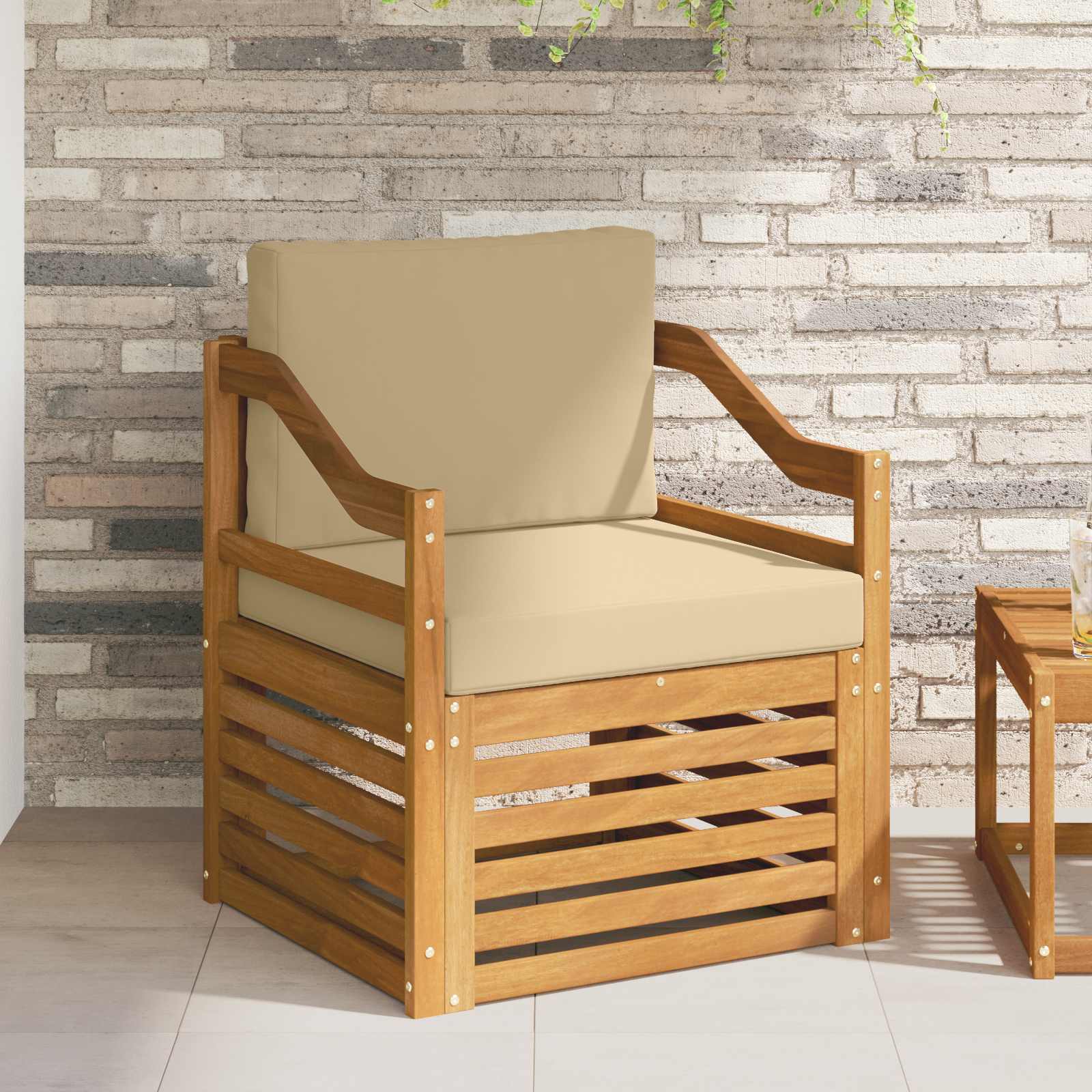 vidaXL Buiten bankenset Naturel 67 x 63 x 73 cm Massief Acaciahout