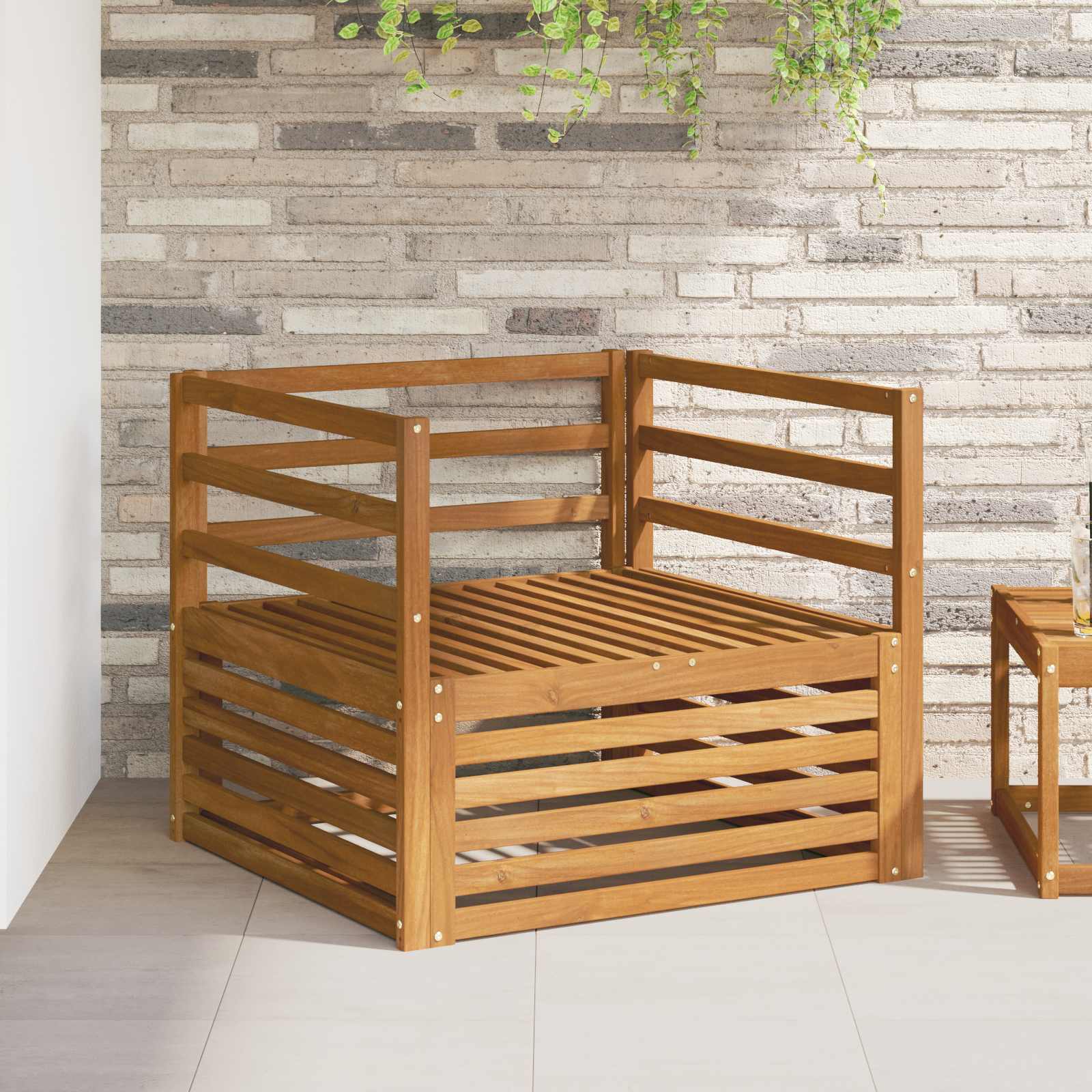 vidaXL Buiten bankenset Massief Acaciahout en Polyester Naturel