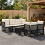 vidaXL Tuinbankenset 6 st Zwart poly rattan