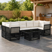 vidaXL Tuinbankenset 8 st Zwart poly rattan