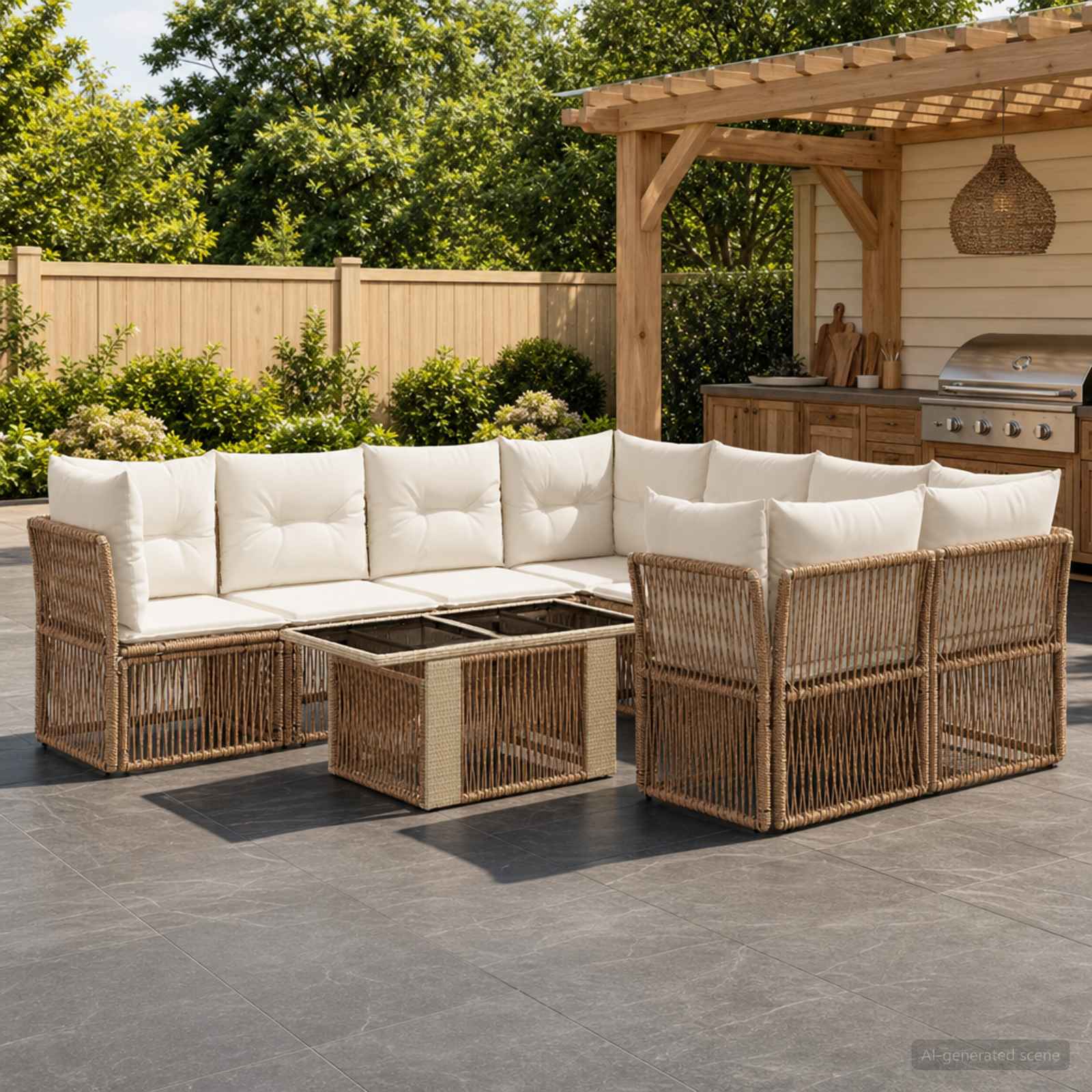 vidaXL Tuinbankenset 9 st Zwart poly rattan