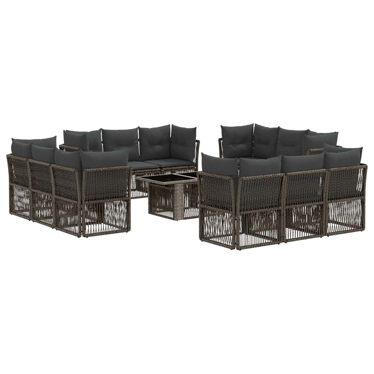vidaXL Tuinbankenset 13 st Zwart poly rattan