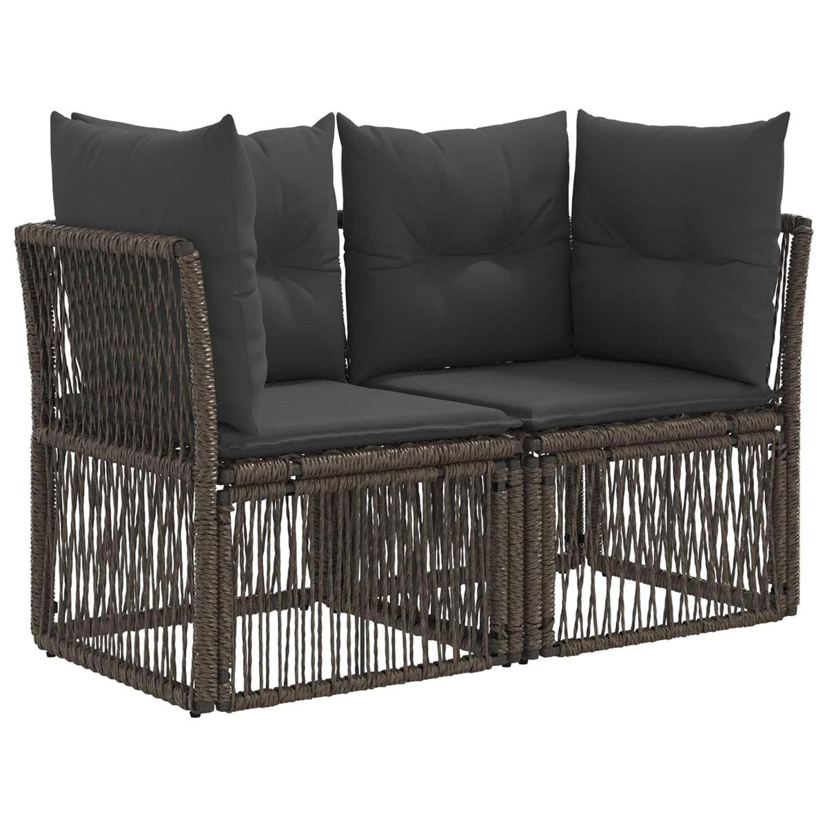 vidaXL Tuinbankenset 7 st Zwart poly rattan