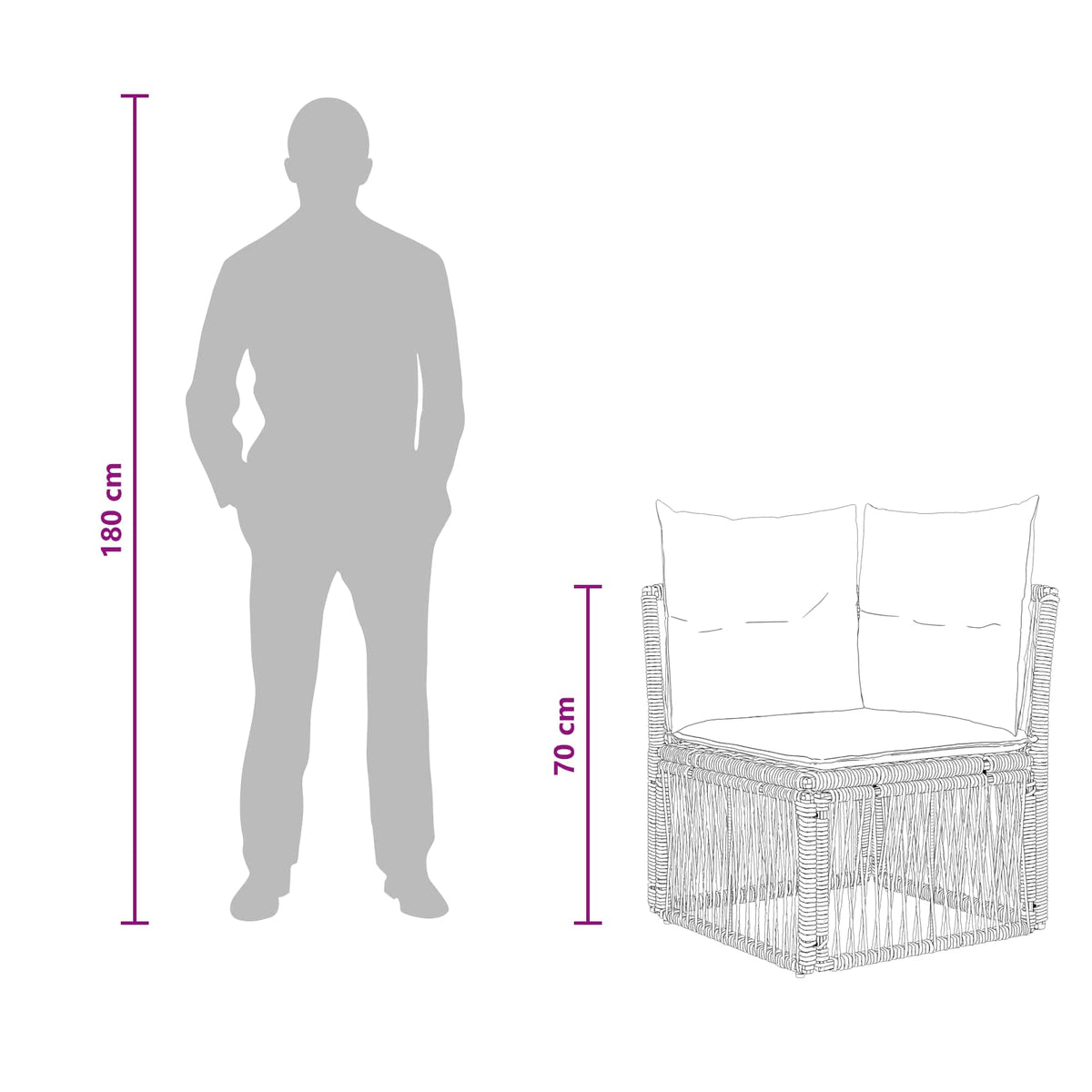 vidaXL Tuinbankenset 6 st Zwart poly rattan