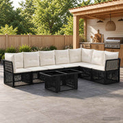 vidaXL Tuinbankenset 8 st Zwart poly rattan