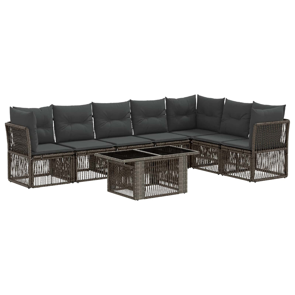 vidaXL Tuinbankenset 8 st Zwart poly rattan